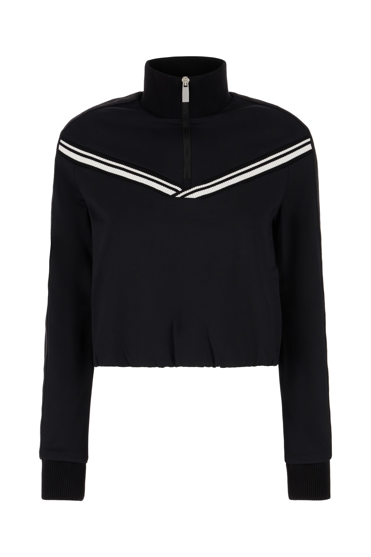 Off-white Black Stretch Nylon Sweatshirt In Black White