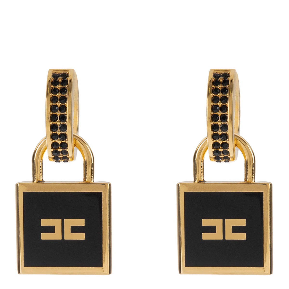 ELISABETTA FRANCHI CHARM PADLOCK EARRINGS 