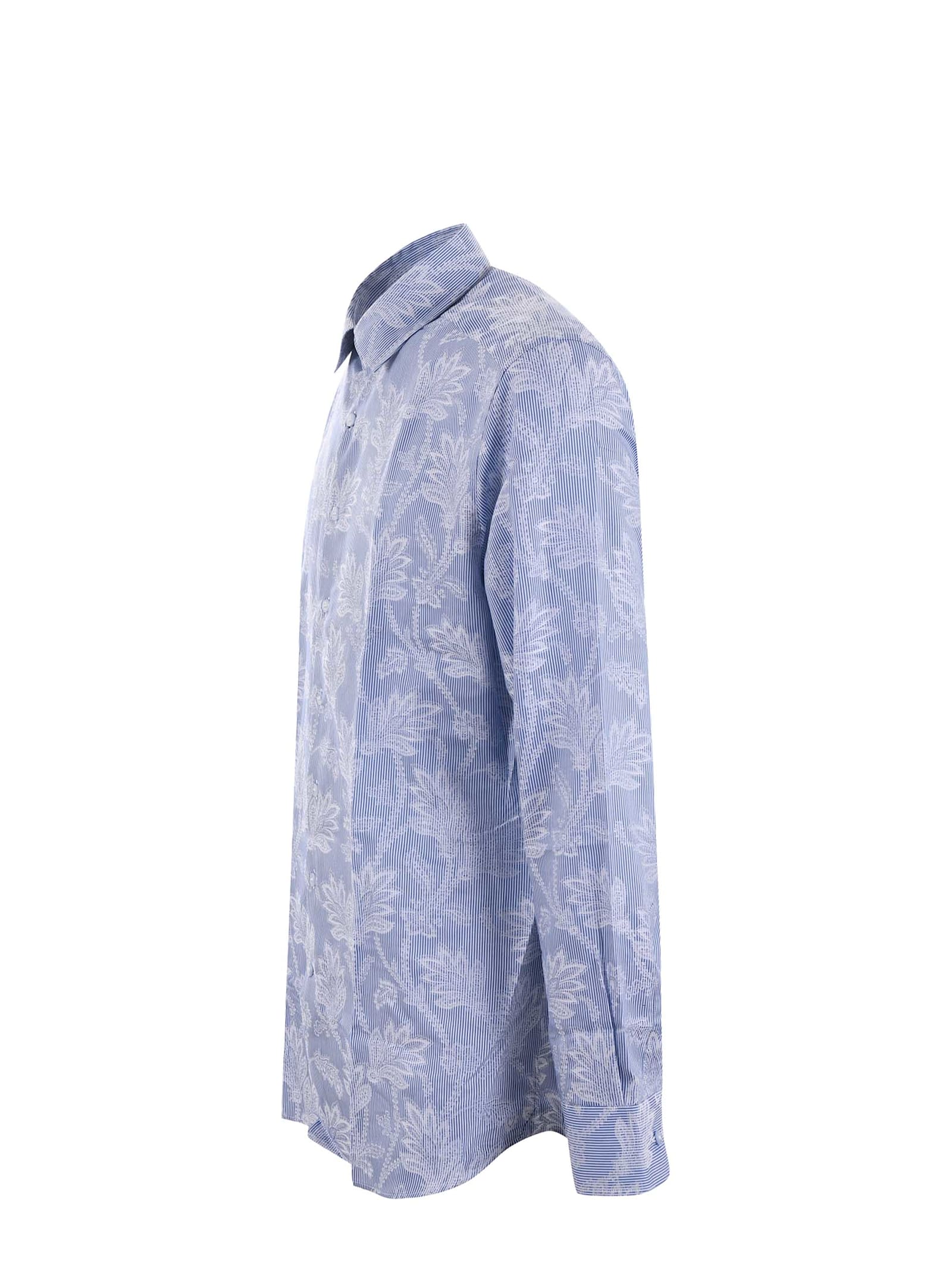 Shop Etro Shirt In Clear Blue