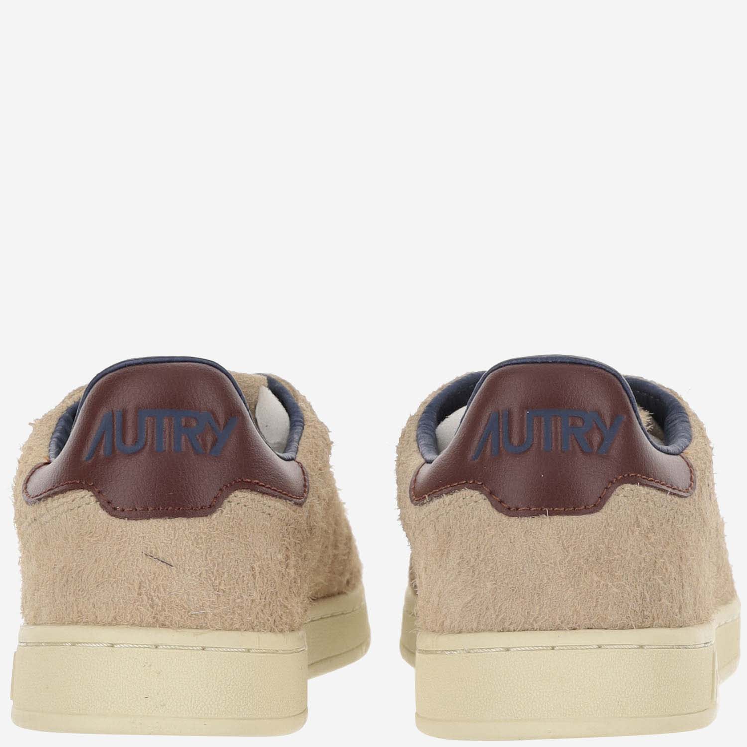 Shop Autry Medalist Low Sneakers In Suede Hair Sand Effect