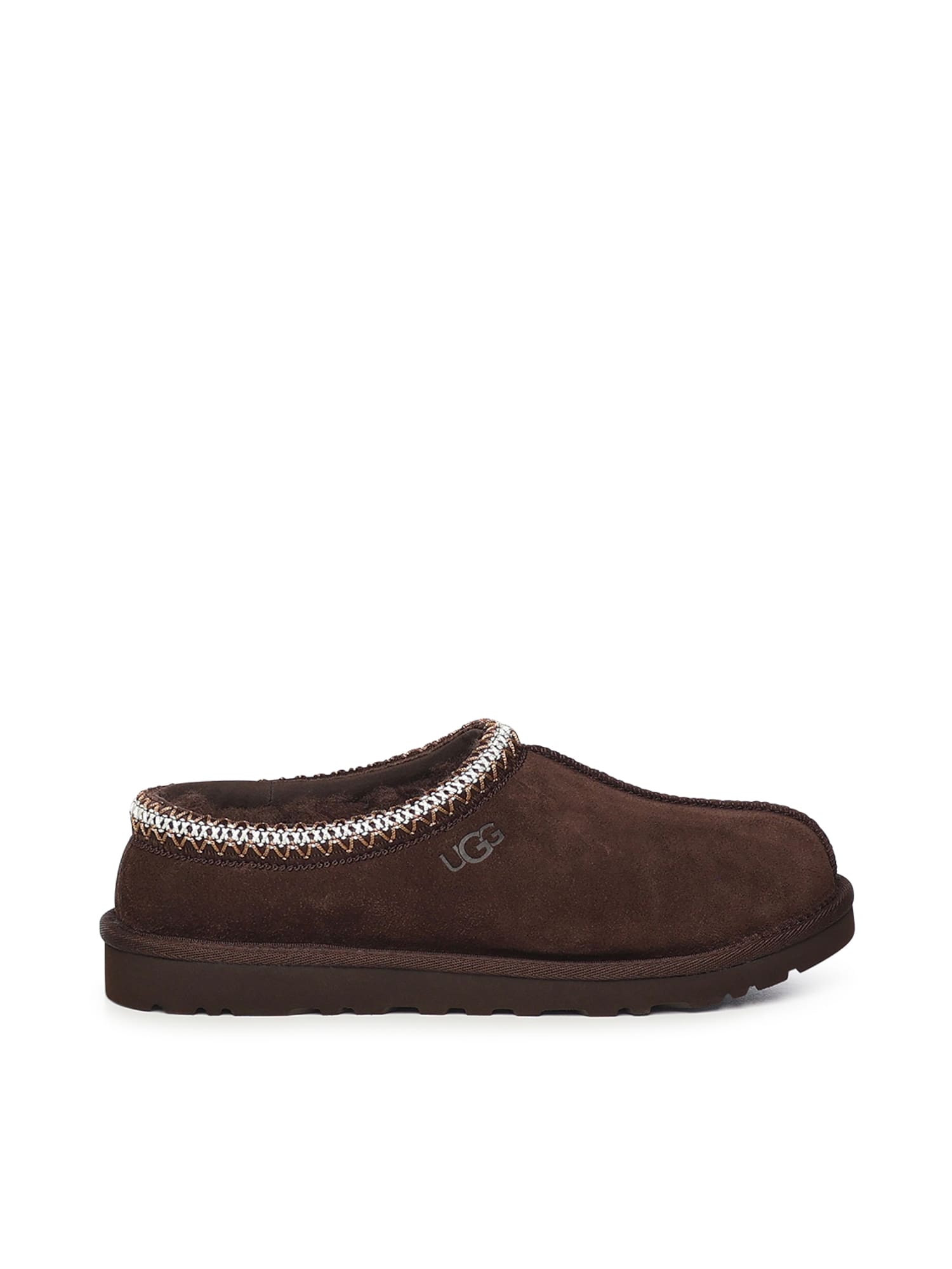 Ugg Suede Leather Slip-on Slipper With Plush Interior In Brown