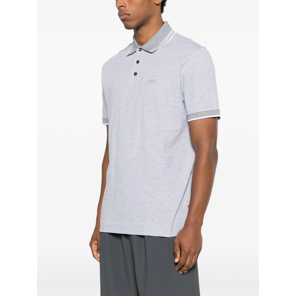Hugo Boss Boss White Polo Shirts Men In Gray