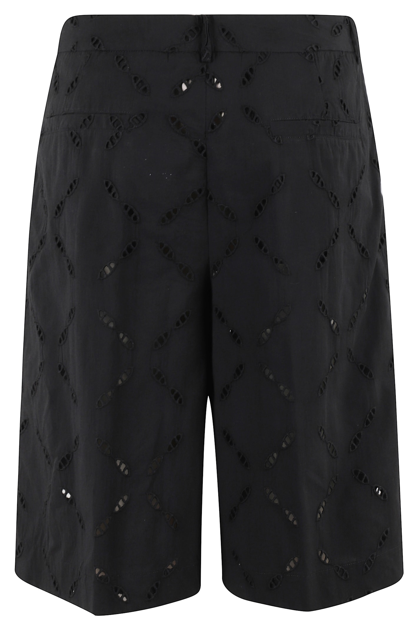 Semicouture Semi Couture Bermuda Shorts With Sangallo Pattern In Nero