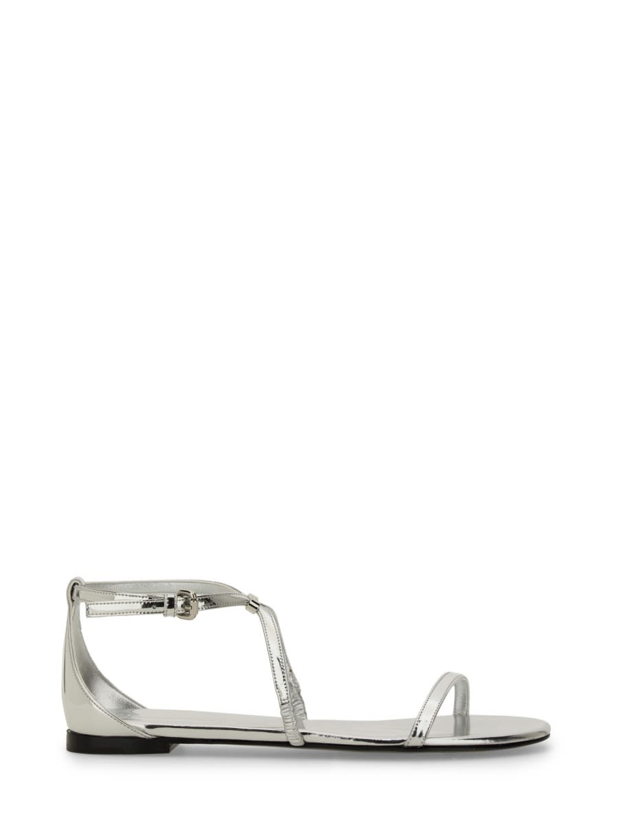 Shop Alexander Mcqueen Strappy Sandal In Silver