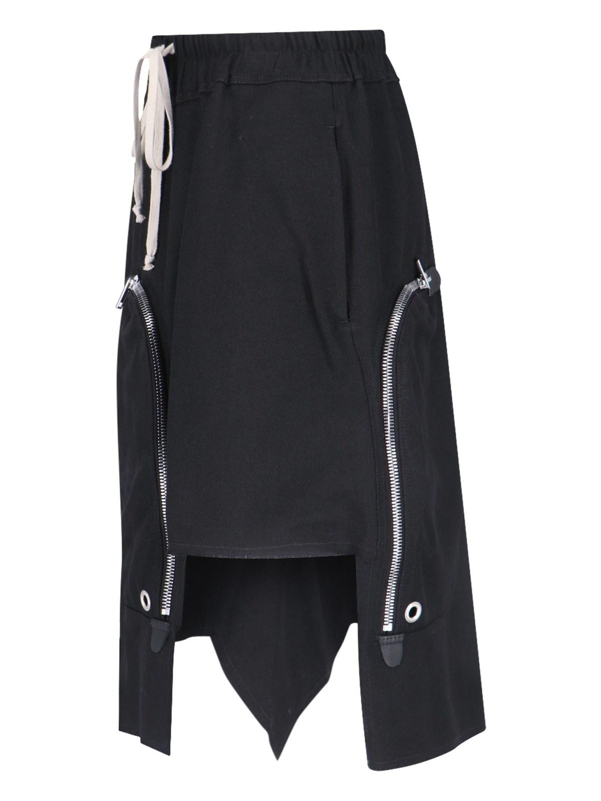 Shop Rick Owens Dracca Asymmetrical Midi Skirt In Black