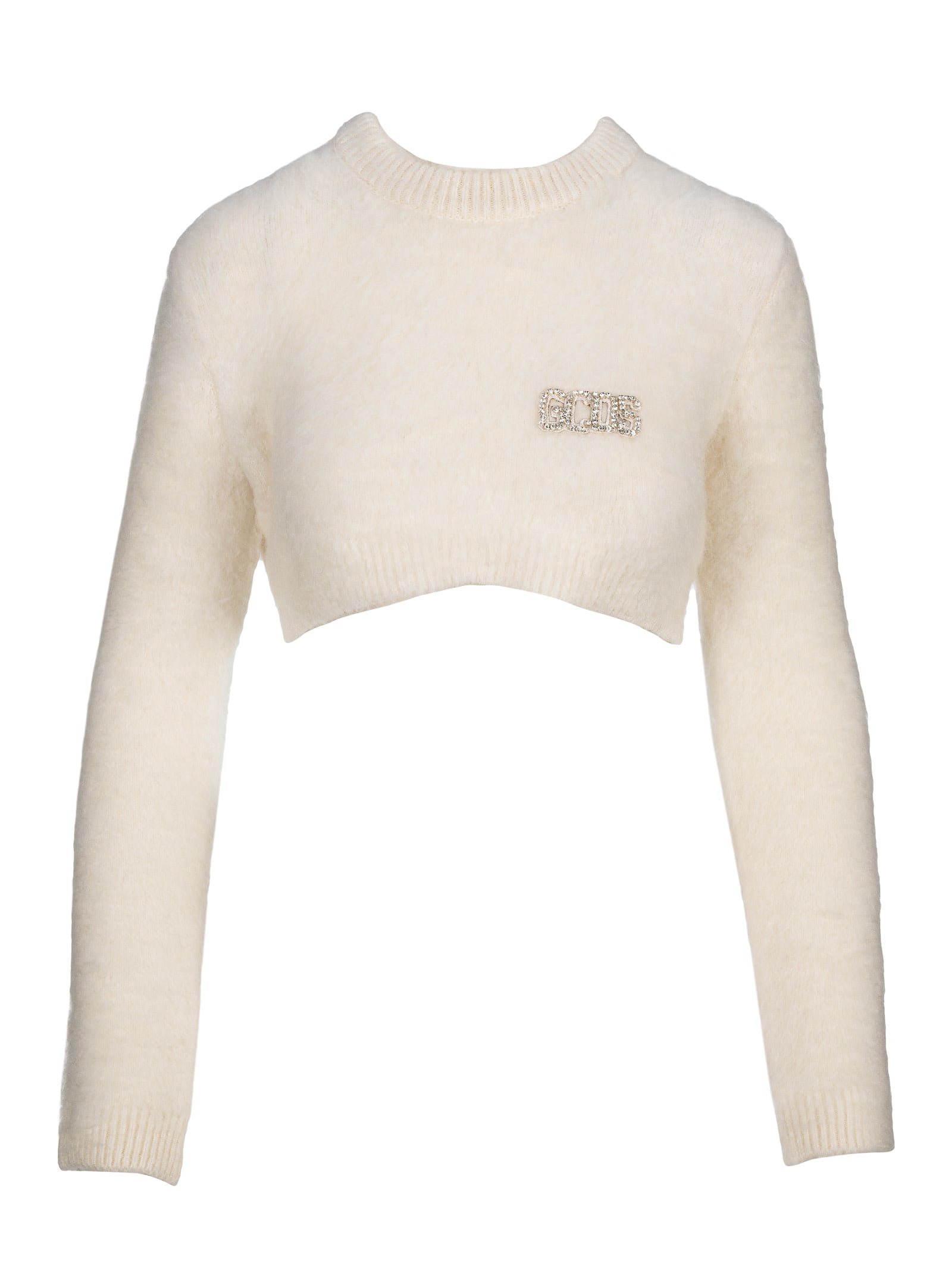 Gcds Crystal Logo Crop Sweater