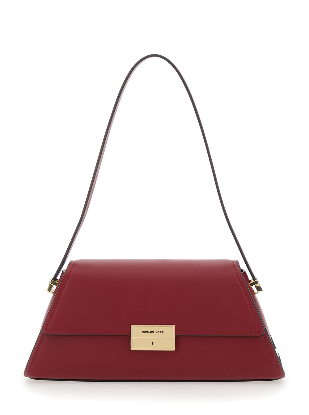 Shop Michael Kors Md Conv Shldr In Red