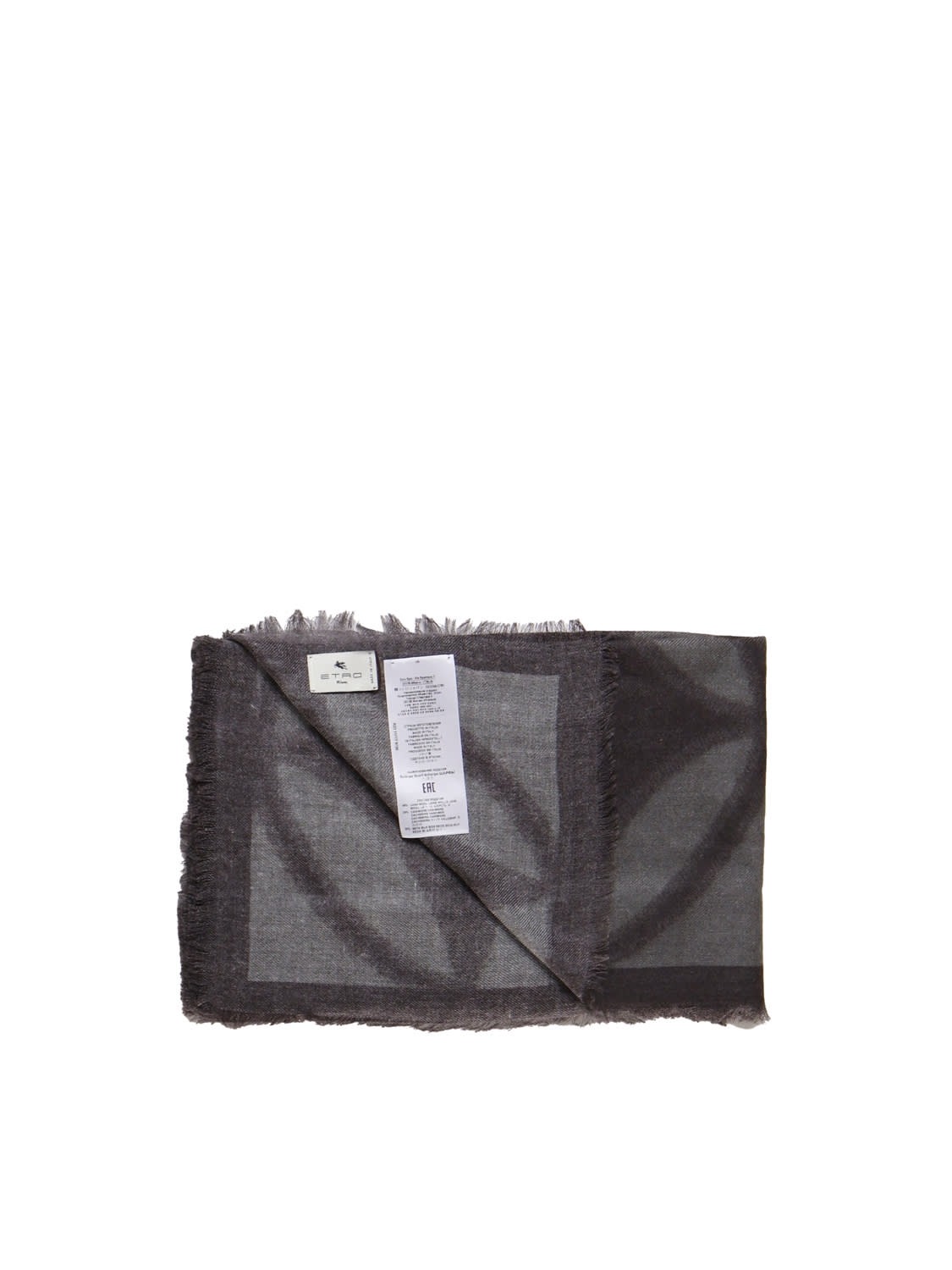 Shop Etro Silk And Cashmere Scarf In Grey