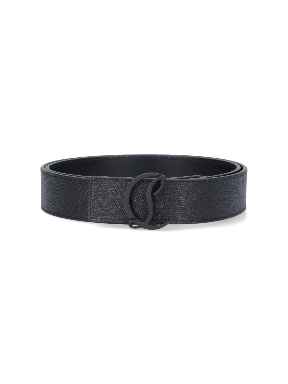Christian Louboutin Mooncrest Reversible Belt In Black