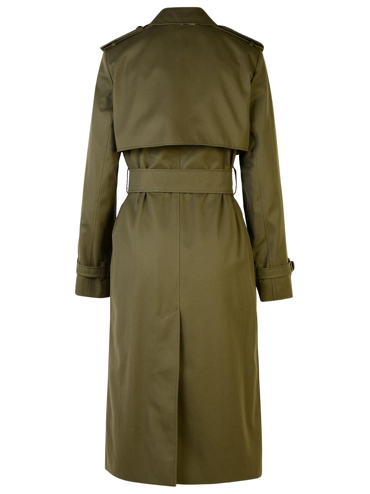 Shop Burberry Green Cotton Blend Trench Coat In Loch