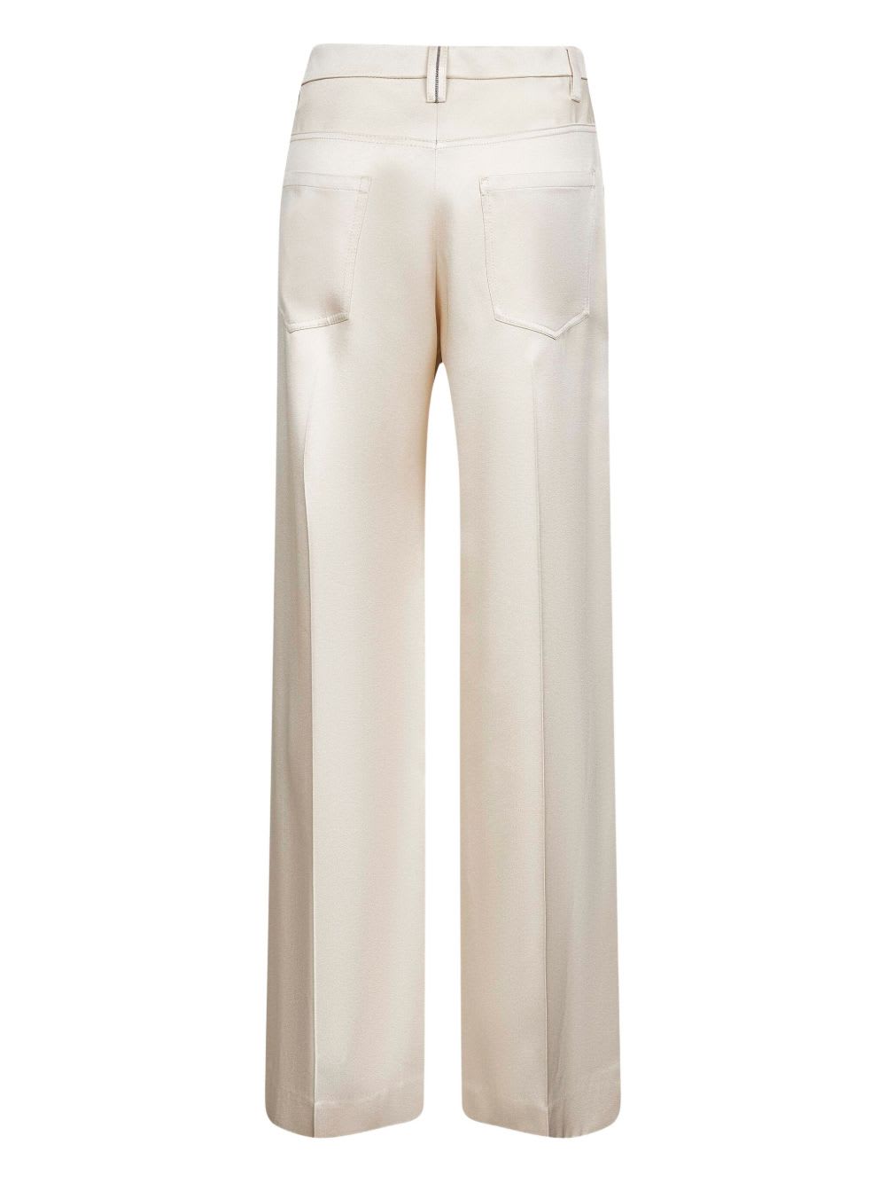 Brunello Cucinelli Satin Trousers In Neutral