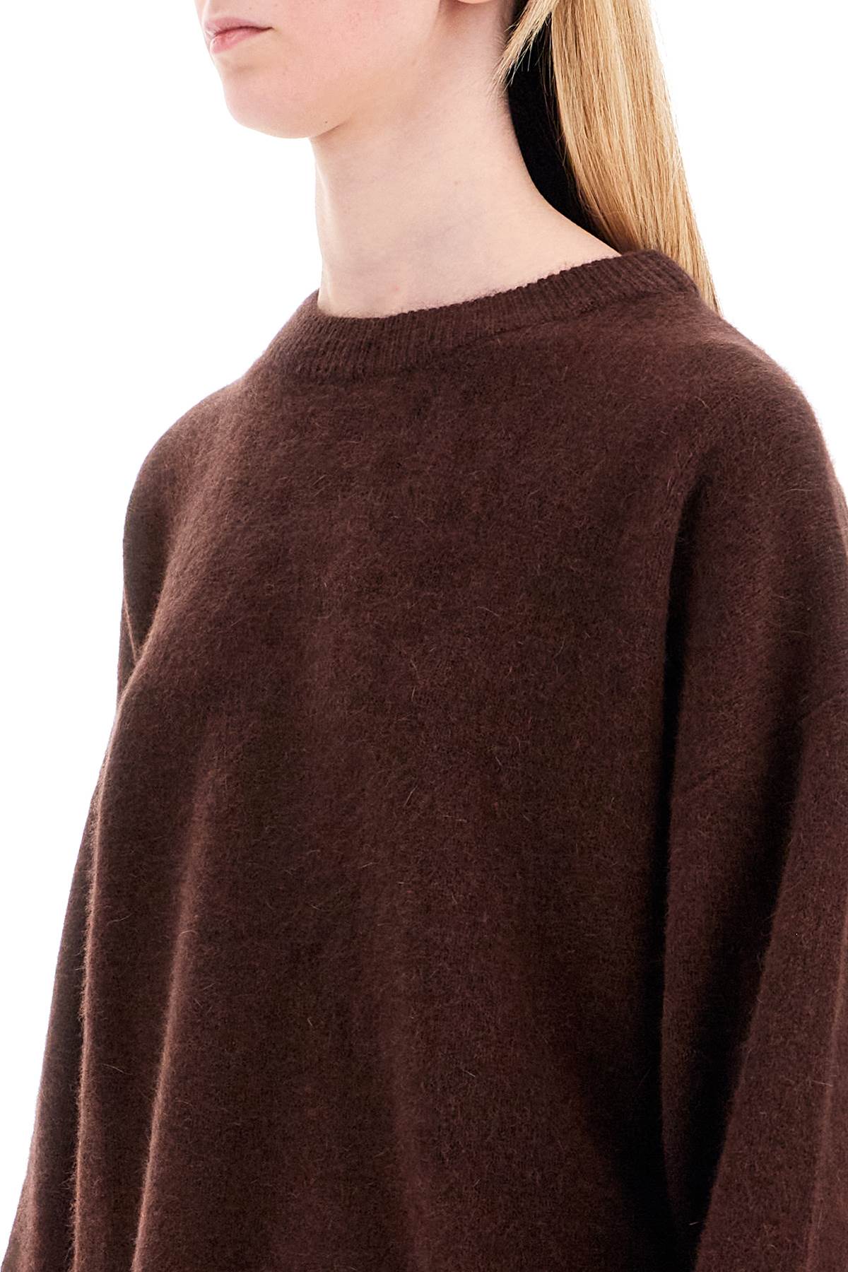 Shop Loulou Studio In Wool And Yak Blend Pullover Sweater In Choco (brown)