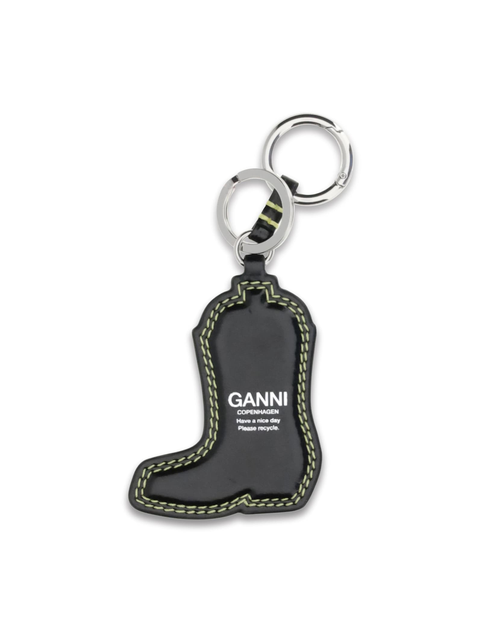 Ganni Women Western Boot Keyring In Black