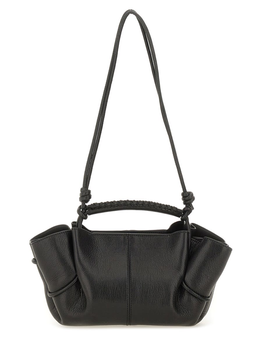 Hereu Shoulder Bag With Adjustable Strap And Knots In Black