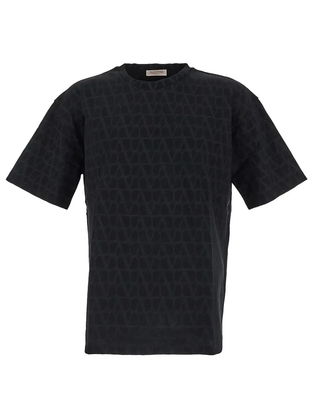 Shop Valentino Logo T-shirt In Black