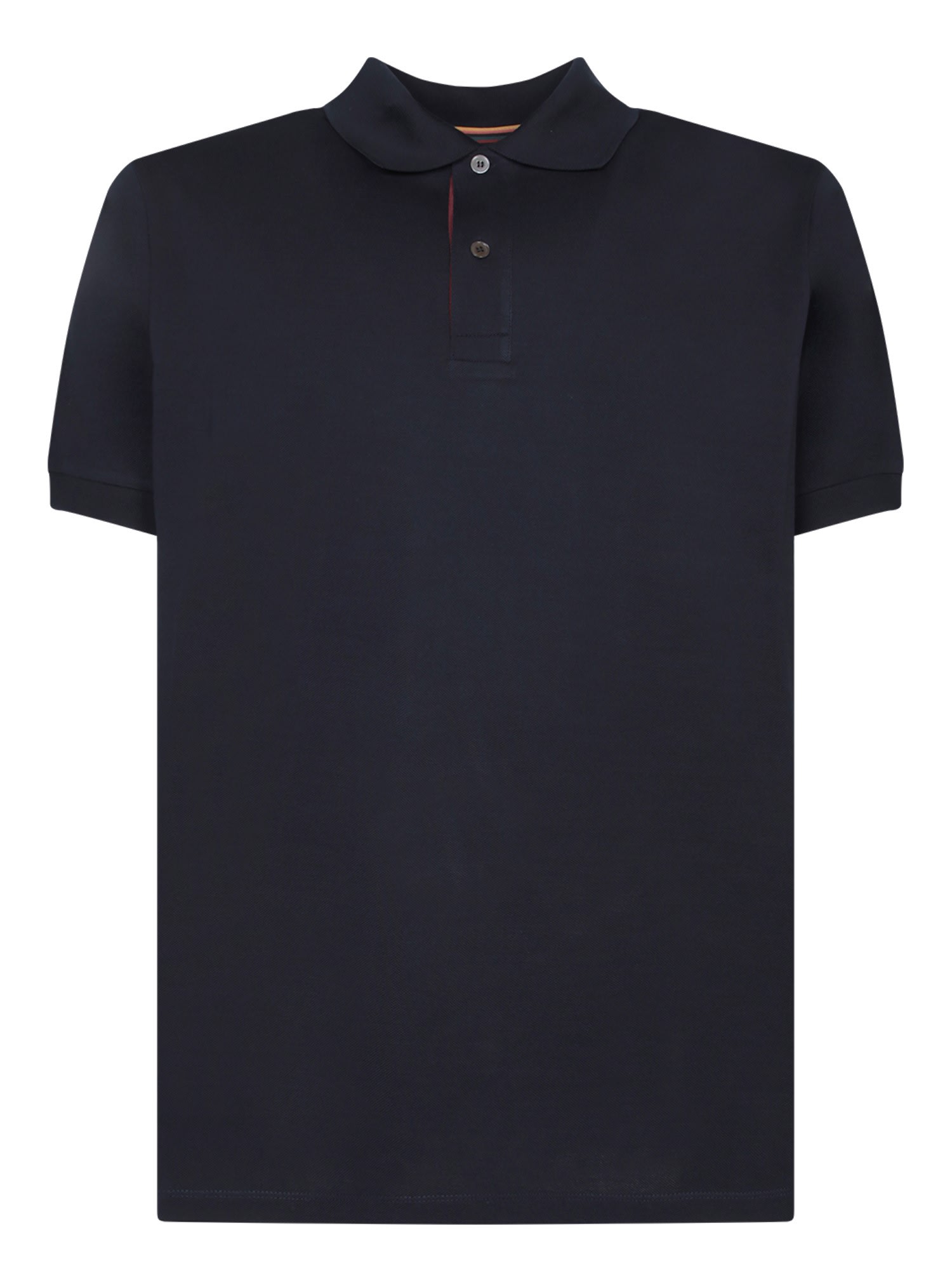 Shop Paul Smith Striped Motif Blue Polo Shirt