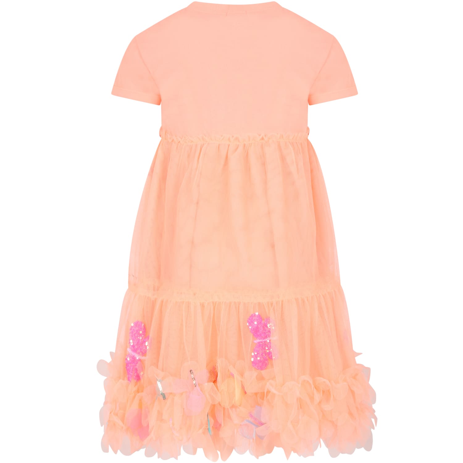 Shop Billieblush Orange Dress For Girl With Butterflies