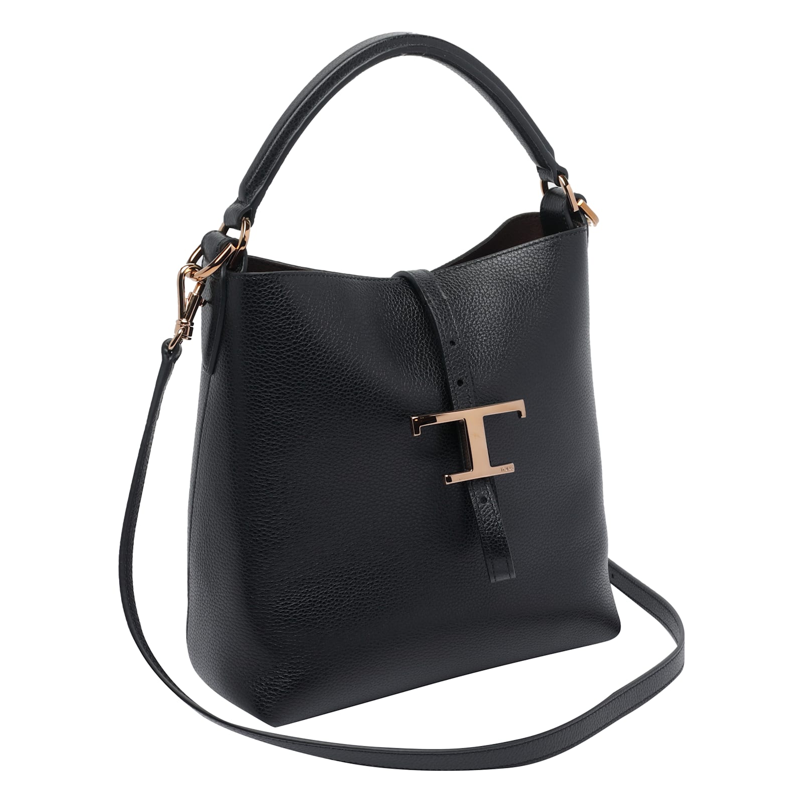 Tod's T-timeless Mini Leather Bucket In Black