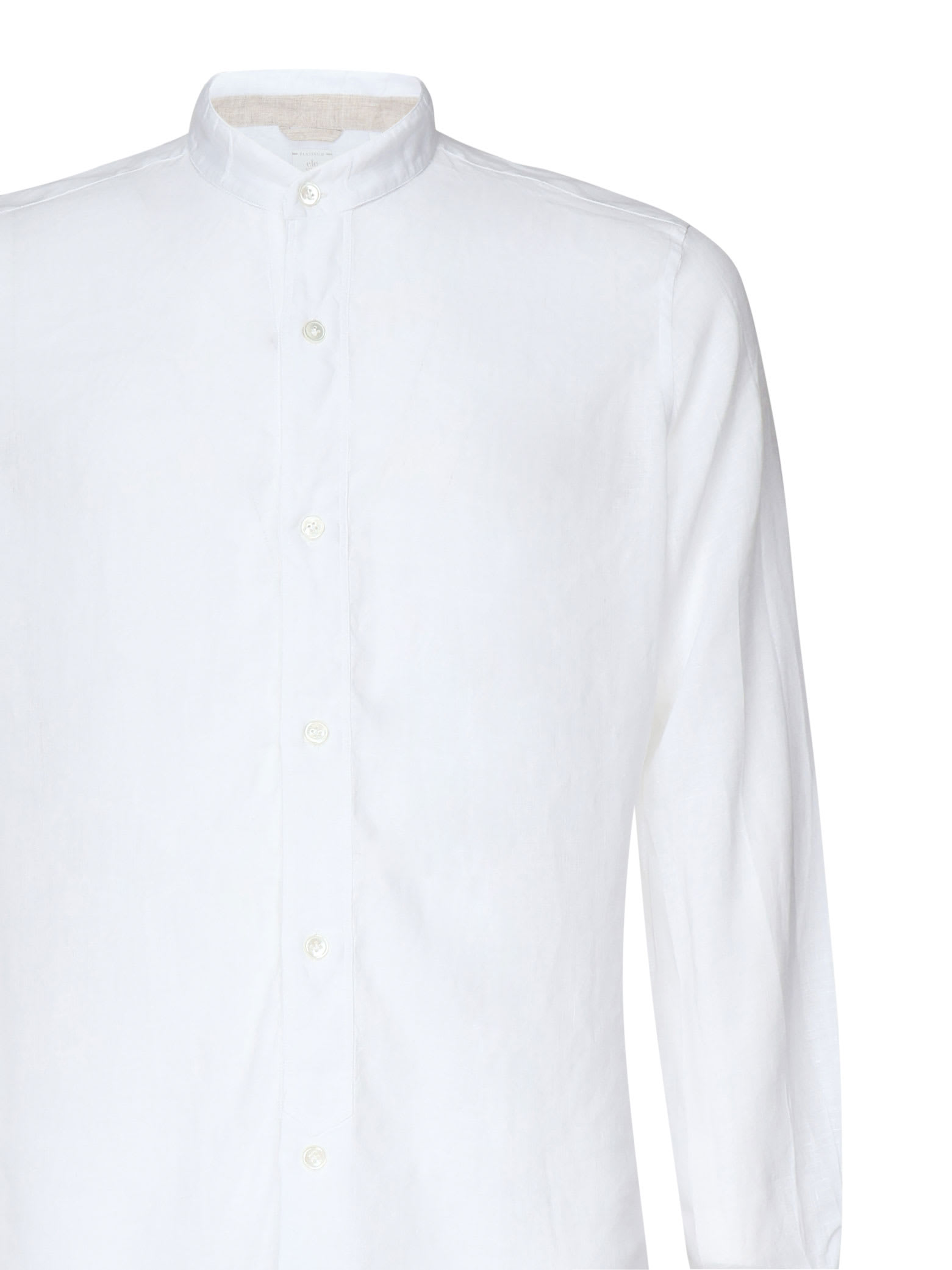 Shop Eleventy Linen Shirt In White