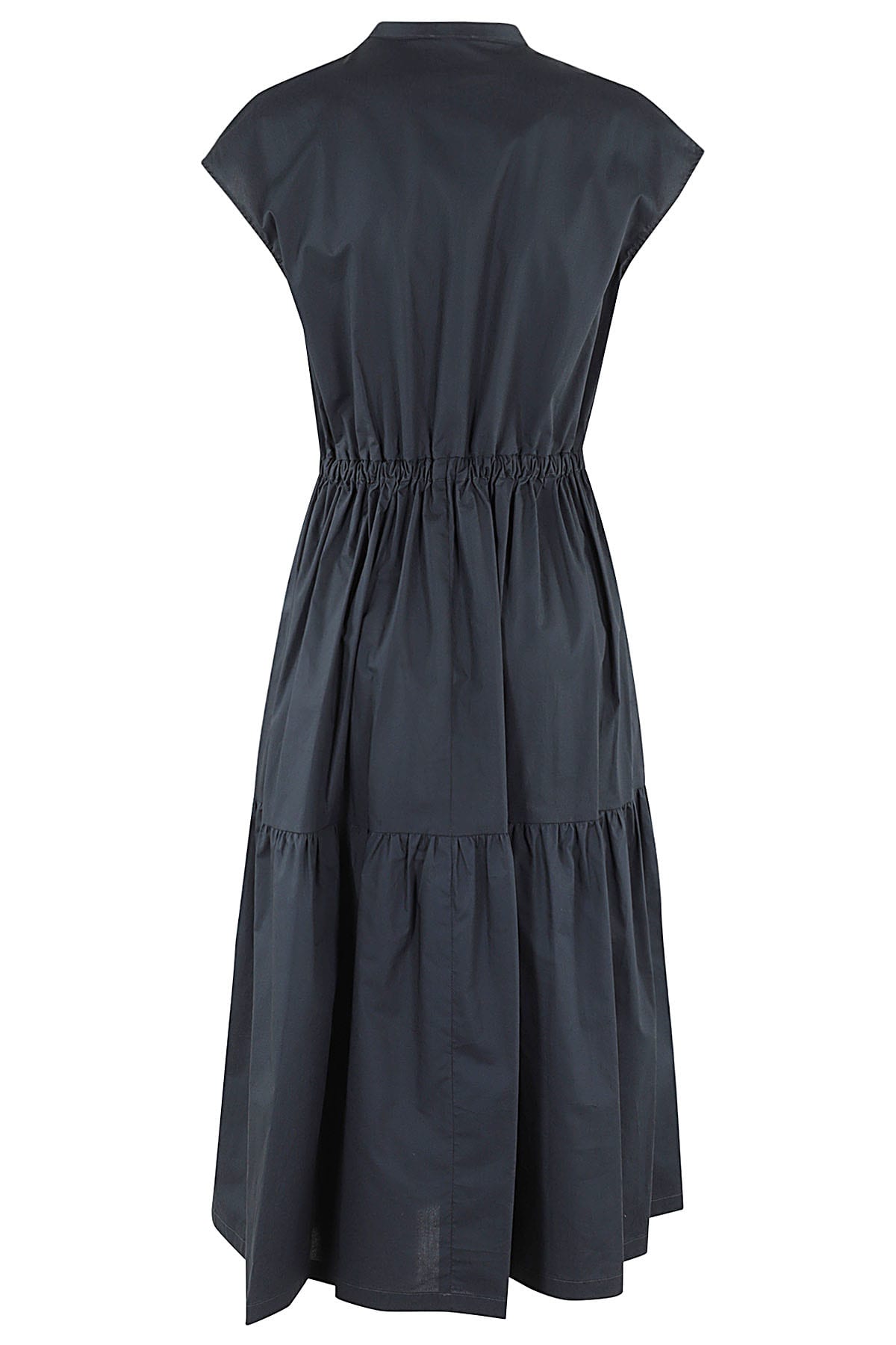 Shop Woolrich Poplin Long Dress In Melton Blue