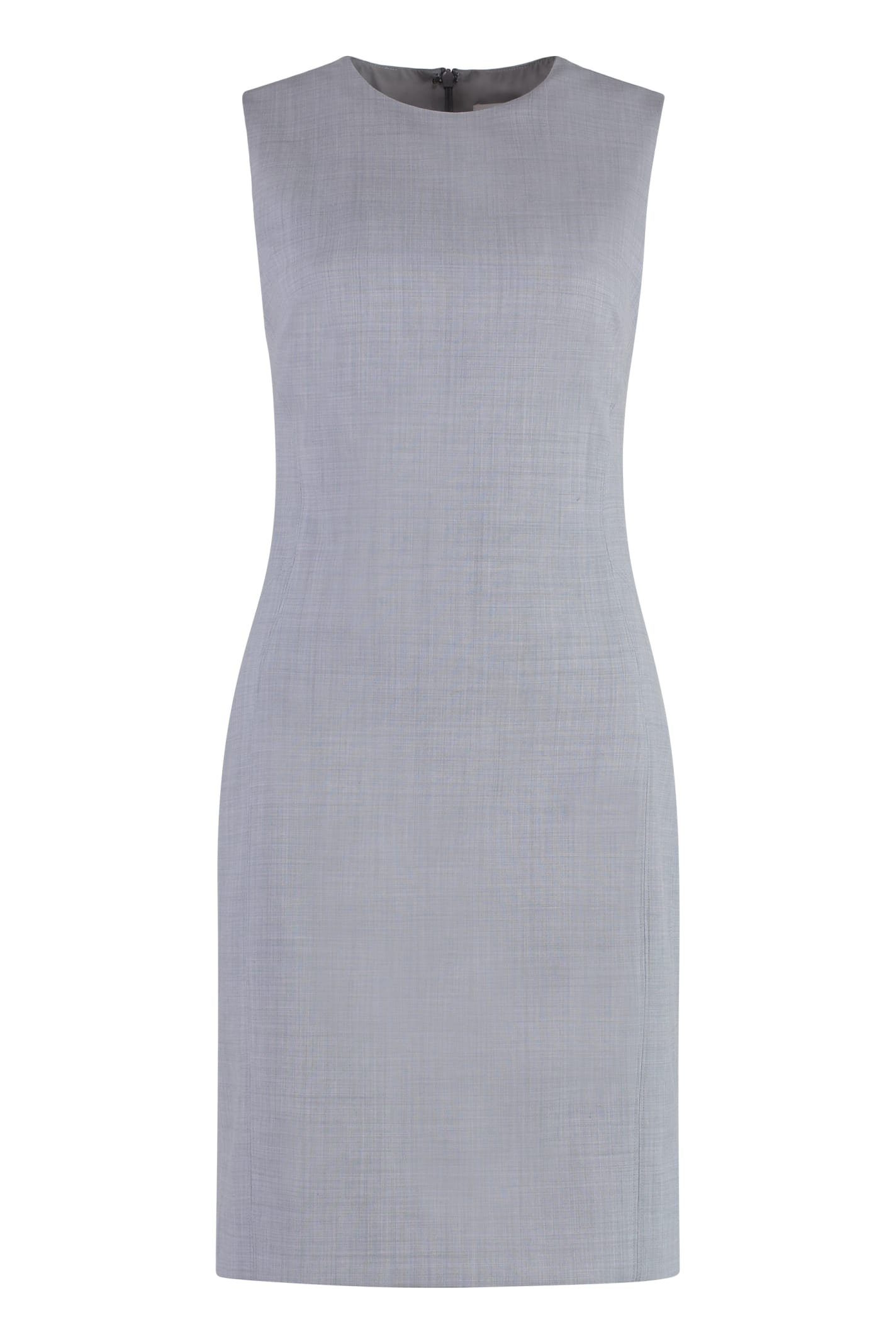 Shop Calvin Klein Wool Sheath Dress In Grey