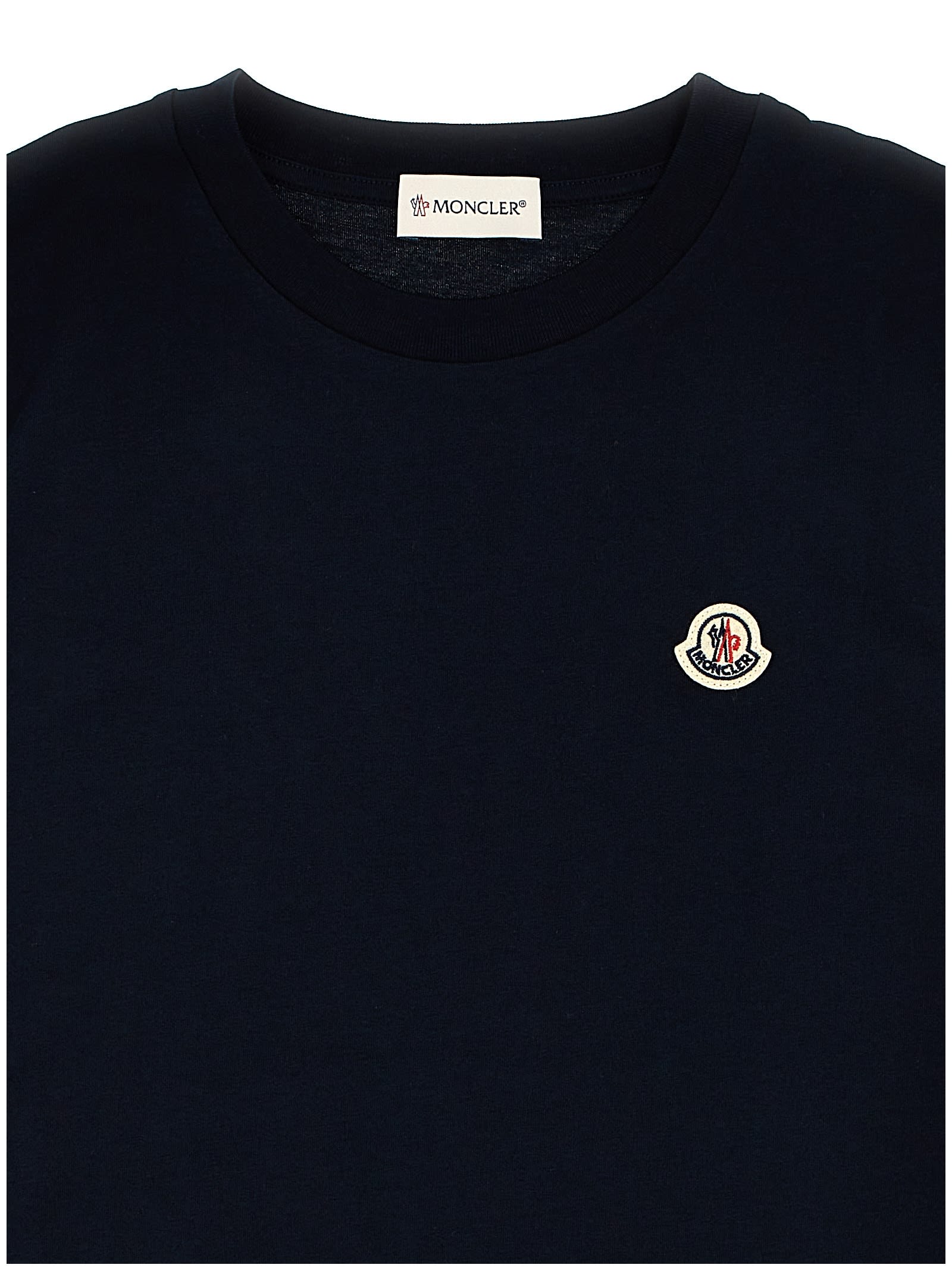 Shop Moncler Logo Patch T-shirt In Blue
