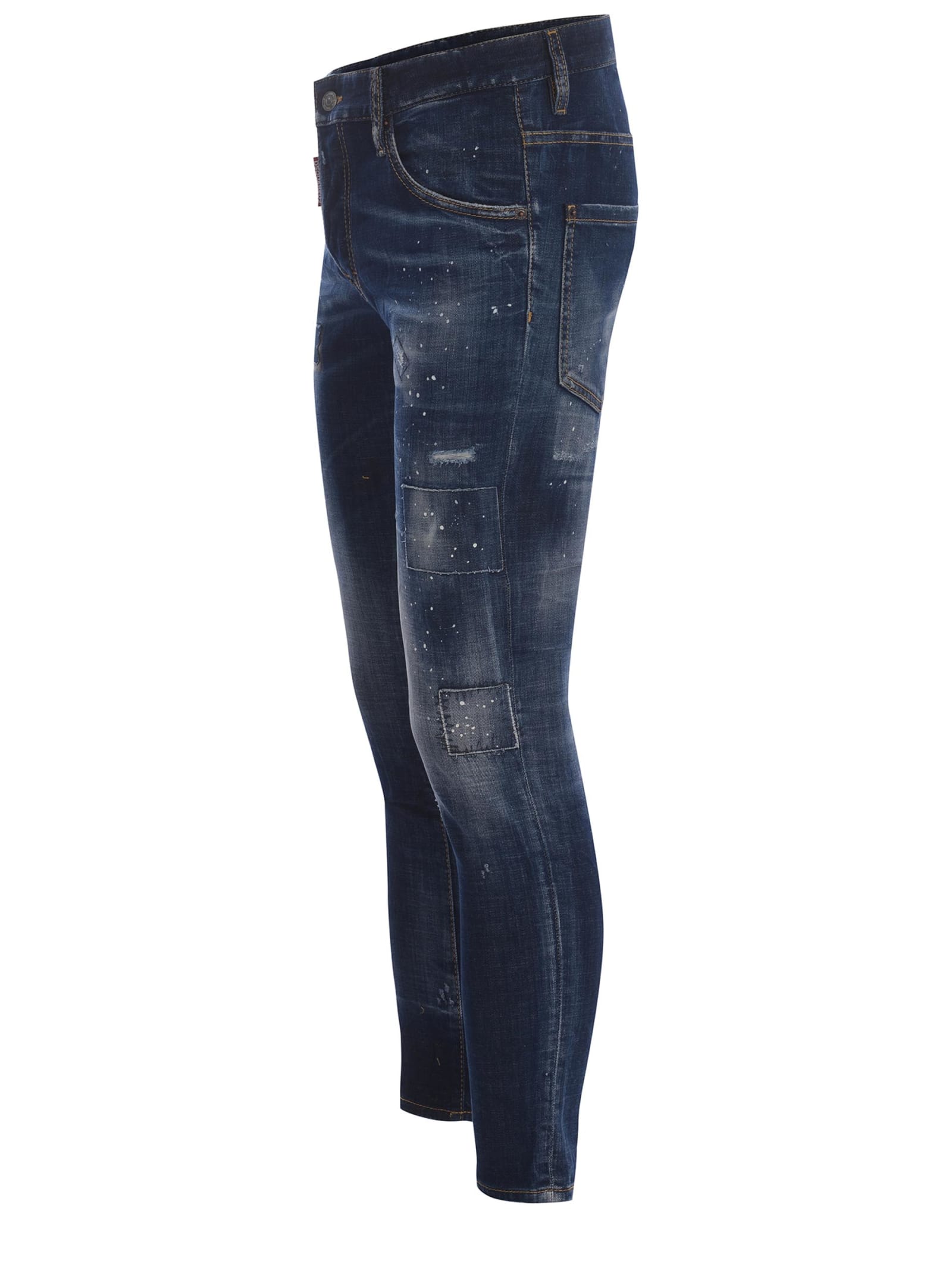 Shop Dsquared2 Jeans  Skater Made Of Denim In Denim Blu Scuro