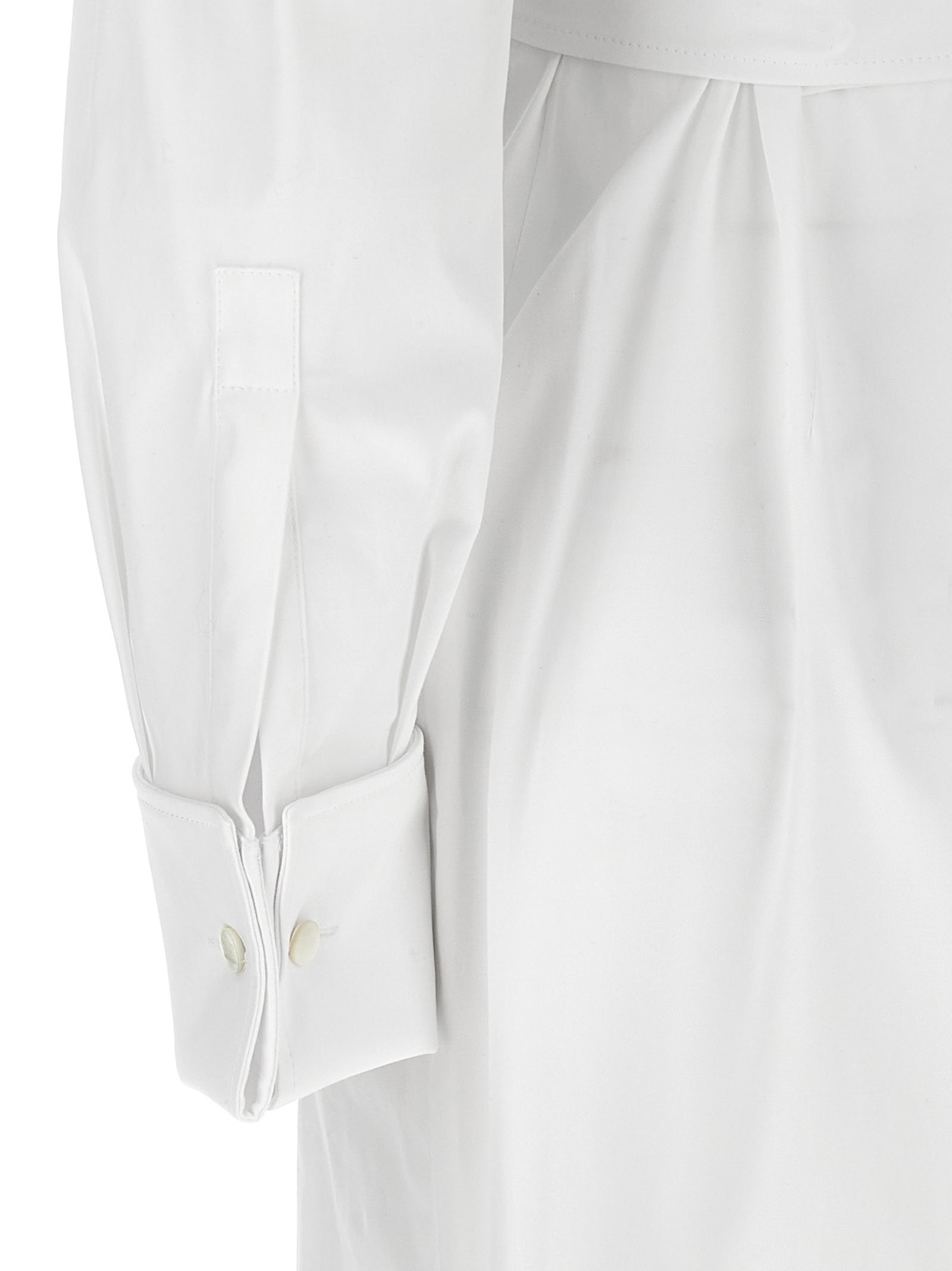 Max Mara Wrap Design Dress Buttoned Cuffs In White
