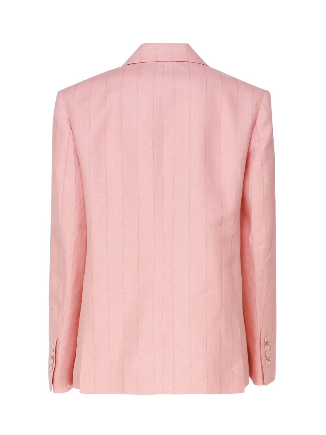 The Andamane Structured Blazer With Shoulder Padding And Multiple Pockets In Pink