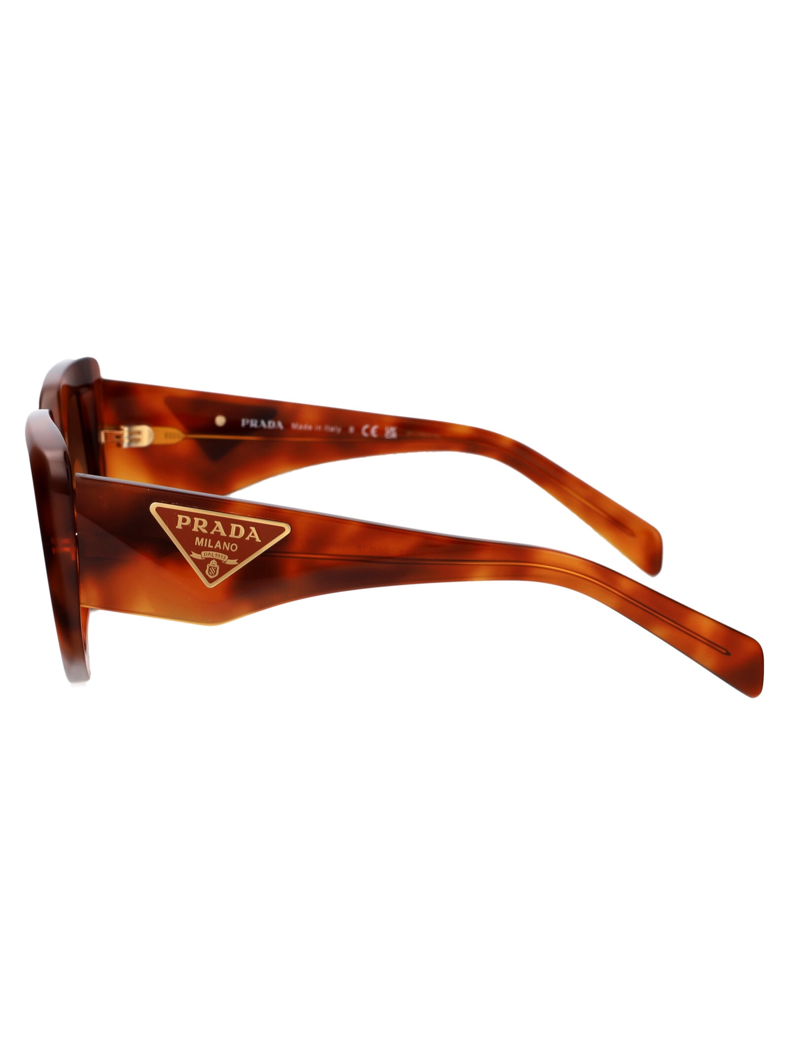 Shop Prada 0pr 14zs Sunglasses In 18r70e Cognac Tortoise