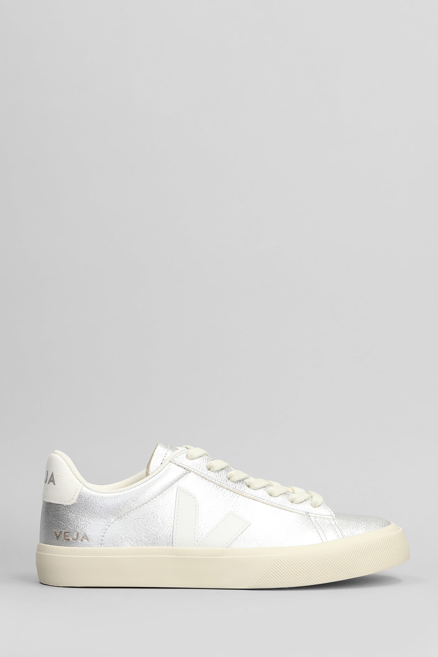 Veja Campo Sneakers In Silver Leather