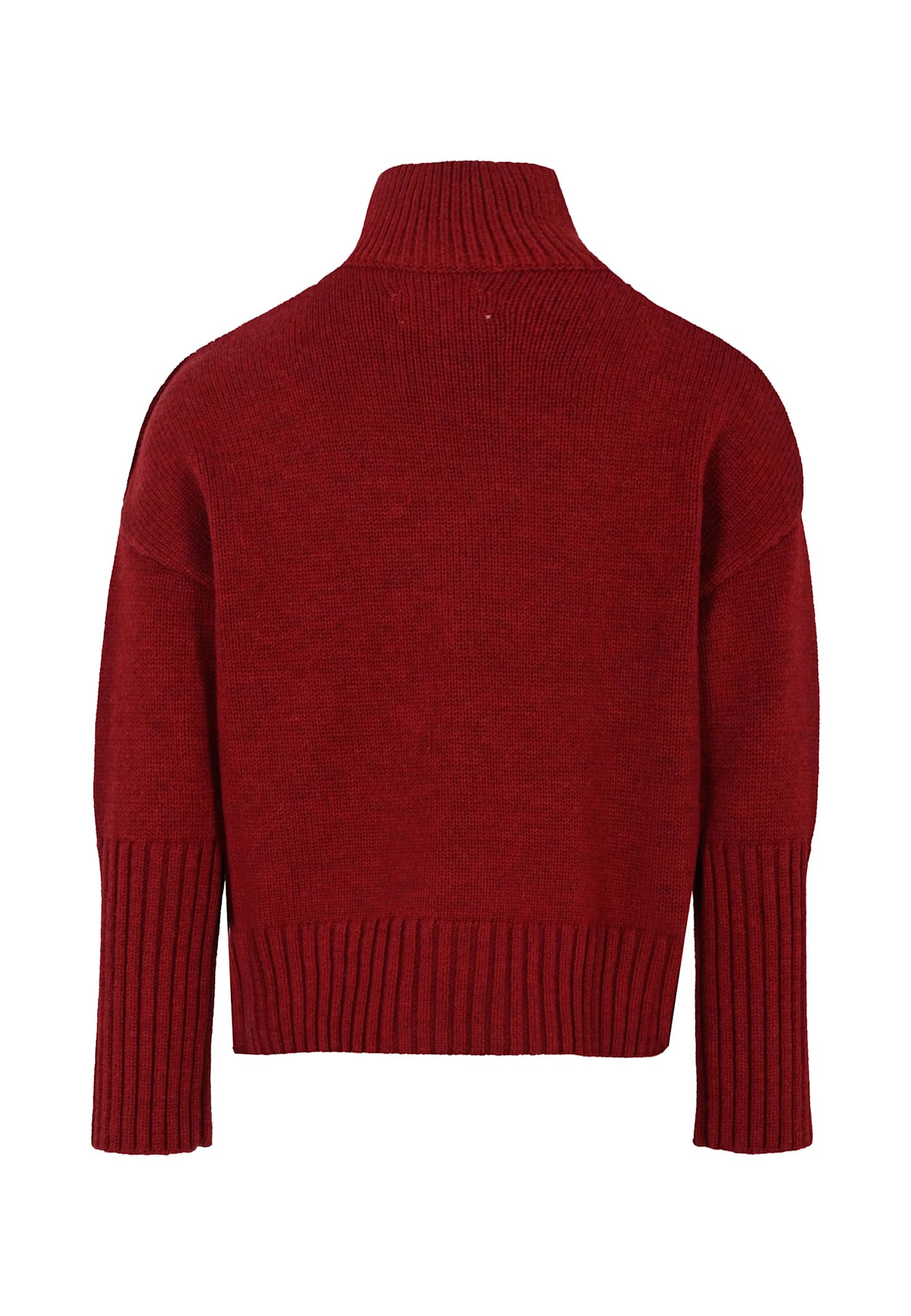 Zadig & Voltaire Burgundy Turtleneck For Girl With Writing In Burgundy