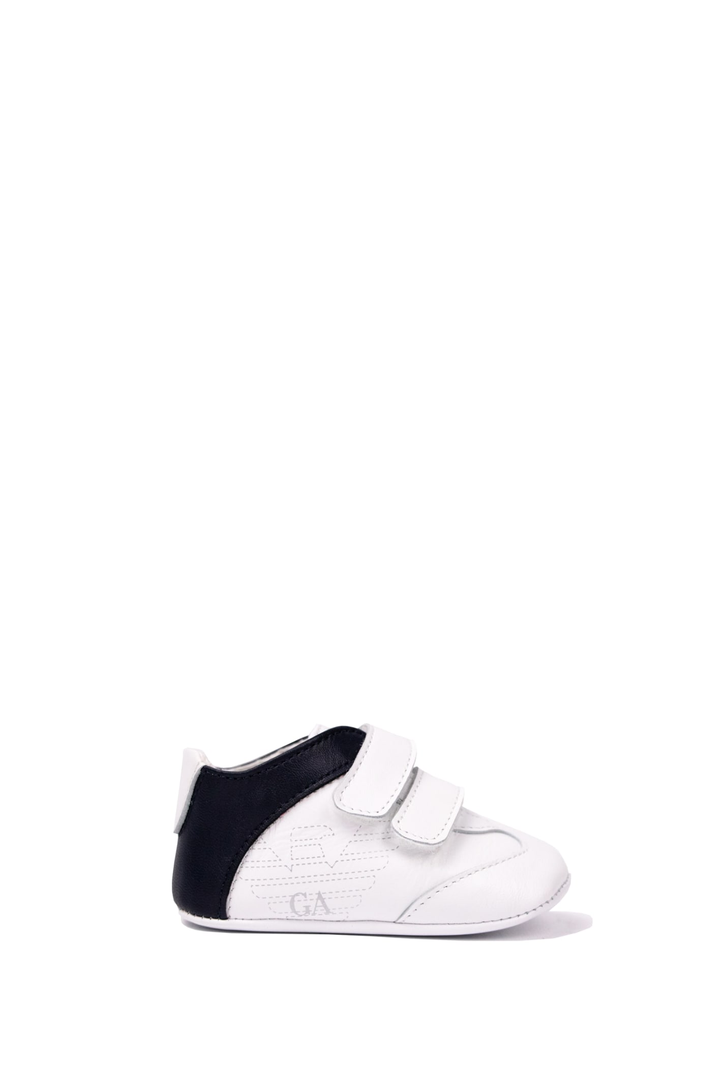Emporio Armani Kids' Cradle Sneakers In White
