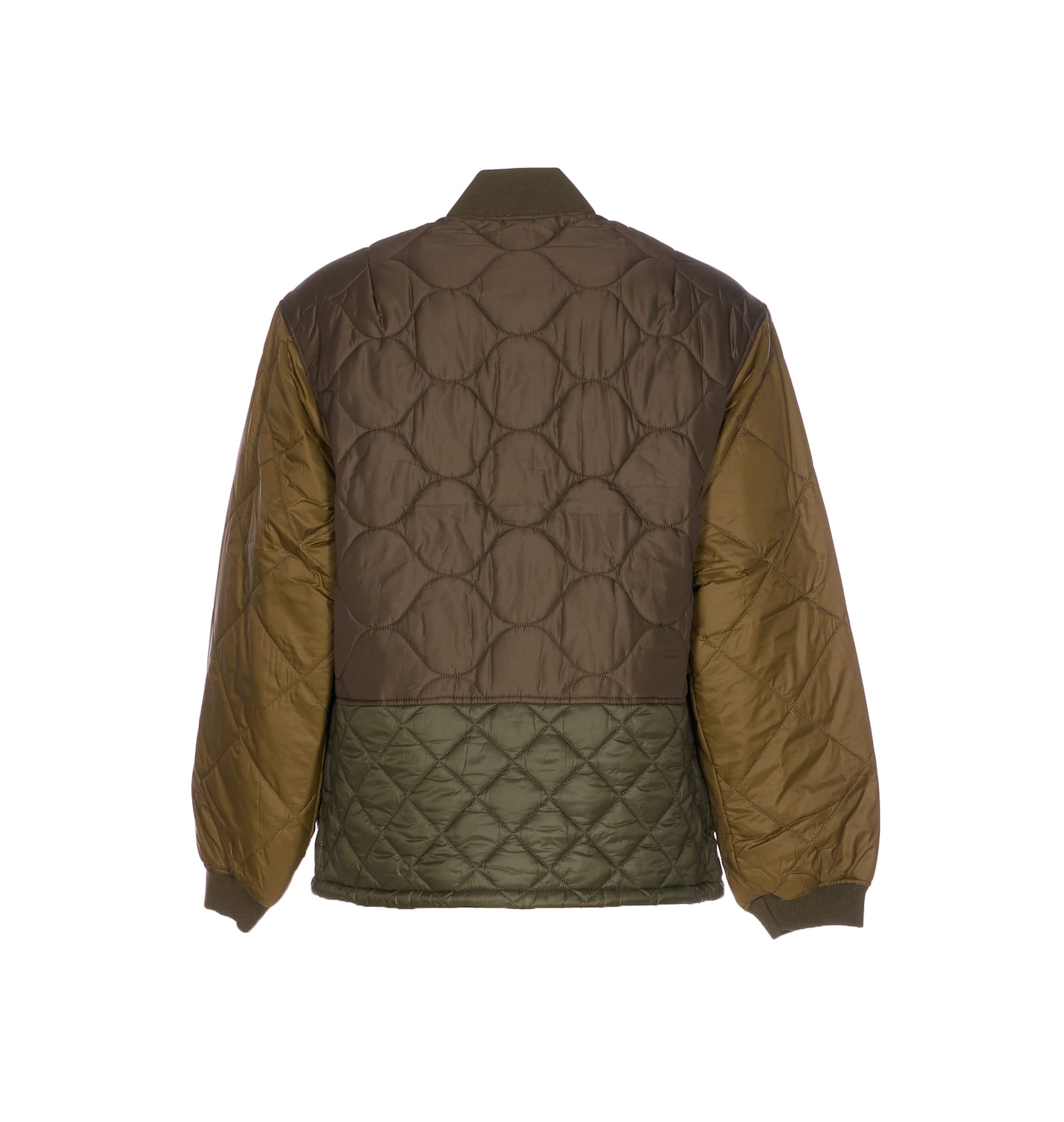 Barbour Olive Cording Quilted Jacket Buttons Closure In Green