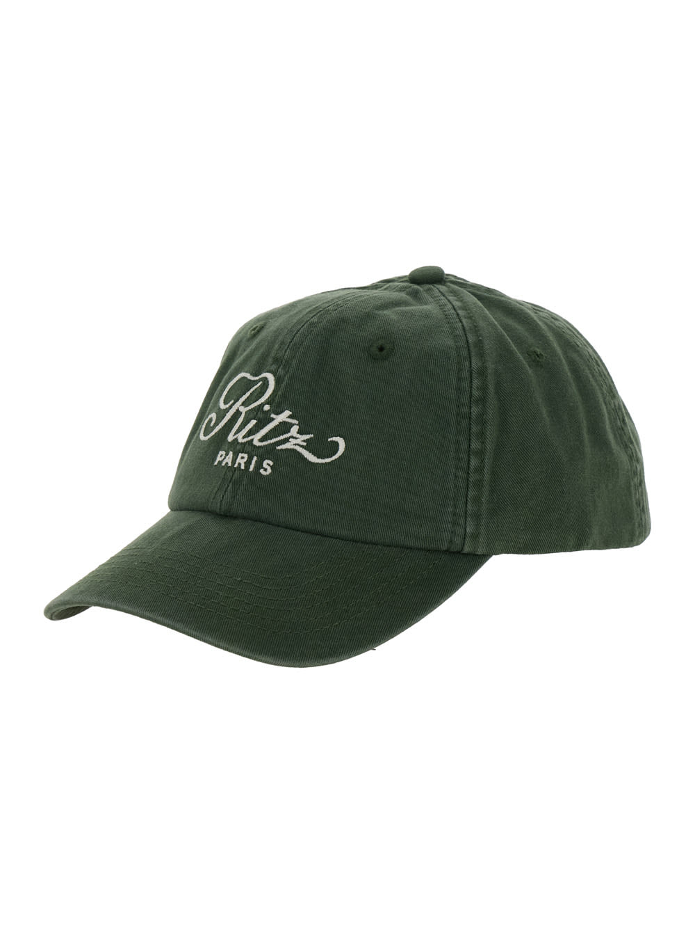 Green Baseball Cap With Print On The Front And Logo Lettering On The Rear In Cotton Woman