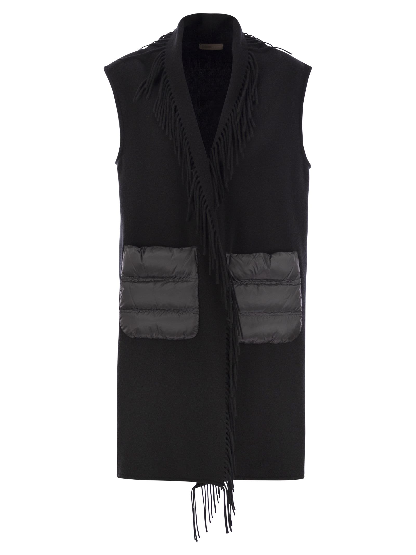 Shop Herno Wool And Cashmere Sleeve Coat In Black