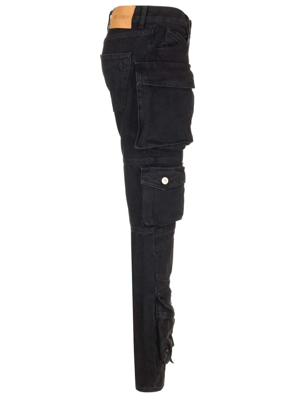 Shop Attico Essie Multi-pocket Skinny Jeans In Black