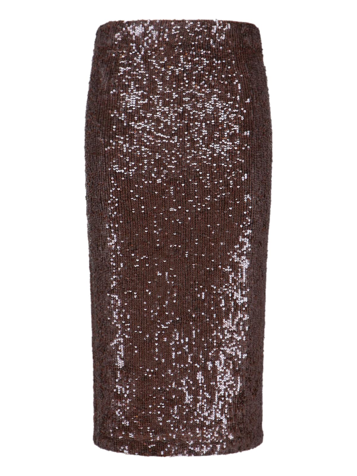 P.a.r.o.s.h Sequin Midi Skirt In Brown