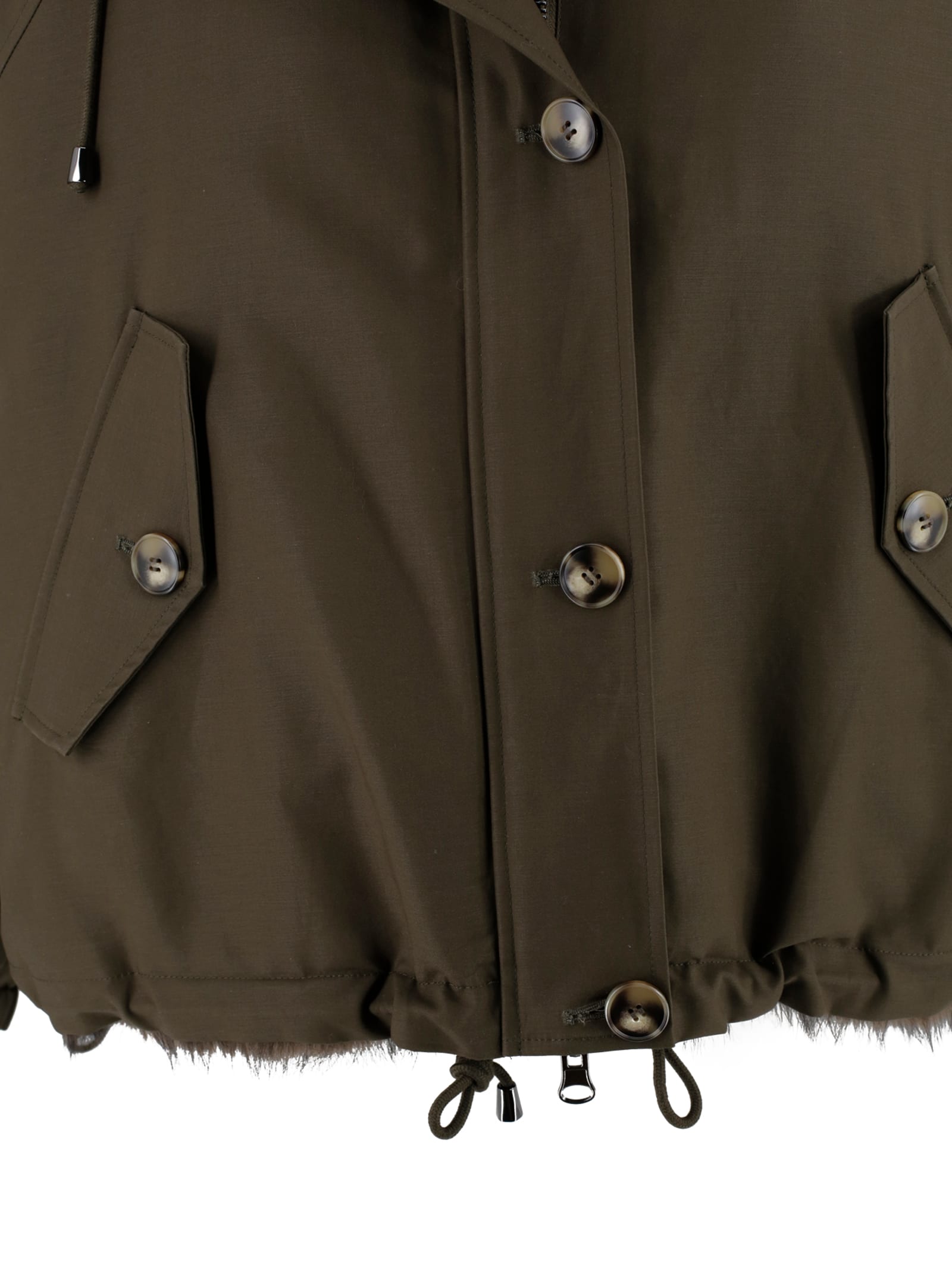 Valentini 1972 Parka With Hood And Faux Fur Lining. In Green