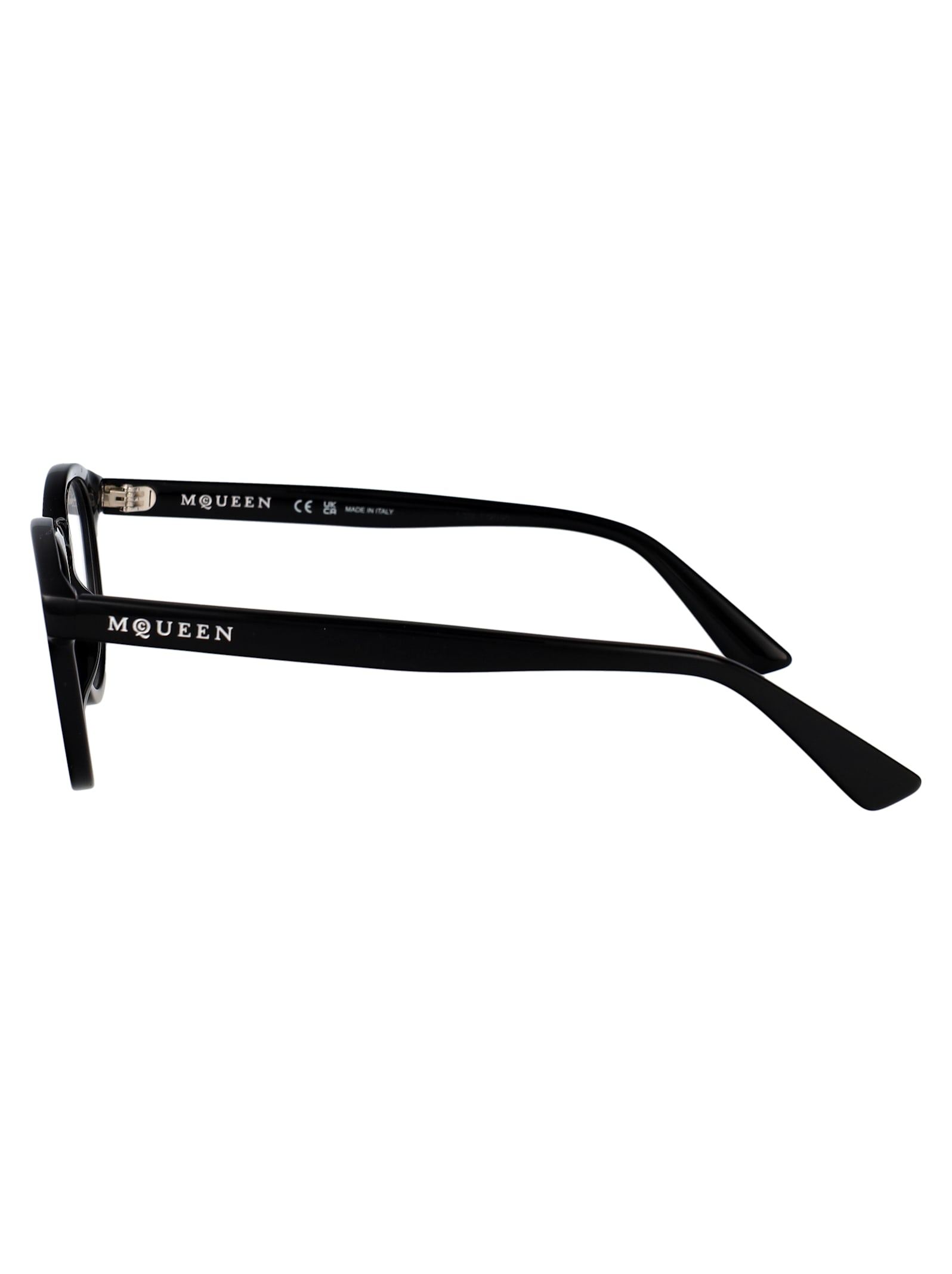 Alexander Mcqueen Black-black-transparent Recycled Acetate Glasses In Black