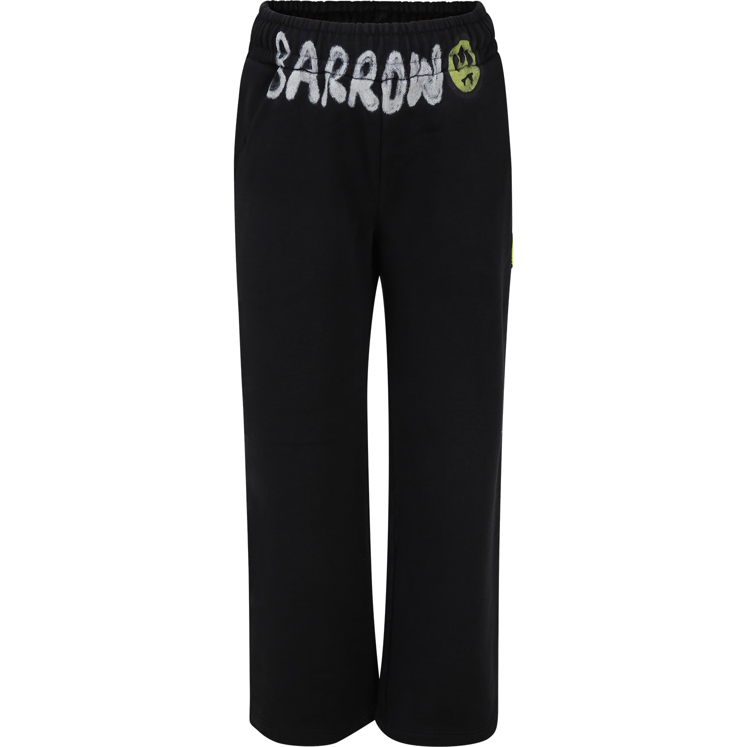 Shop Barrow Black Sports Trousers For Boy With Logo In Nero