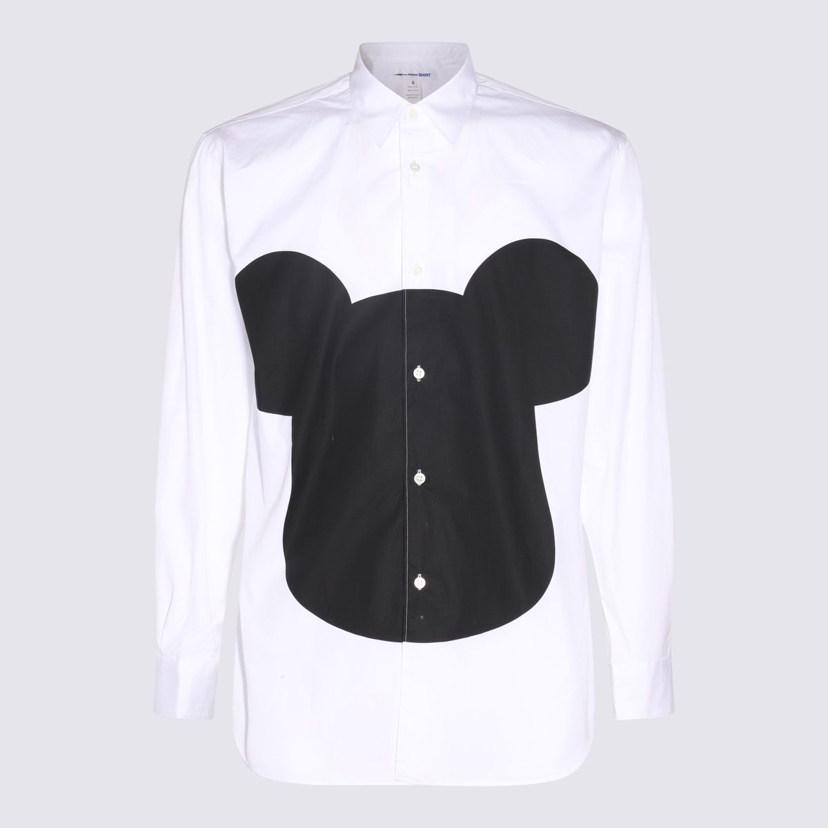 Shop Comme Des Garçons White Cotton Mickey Mouse Shirt