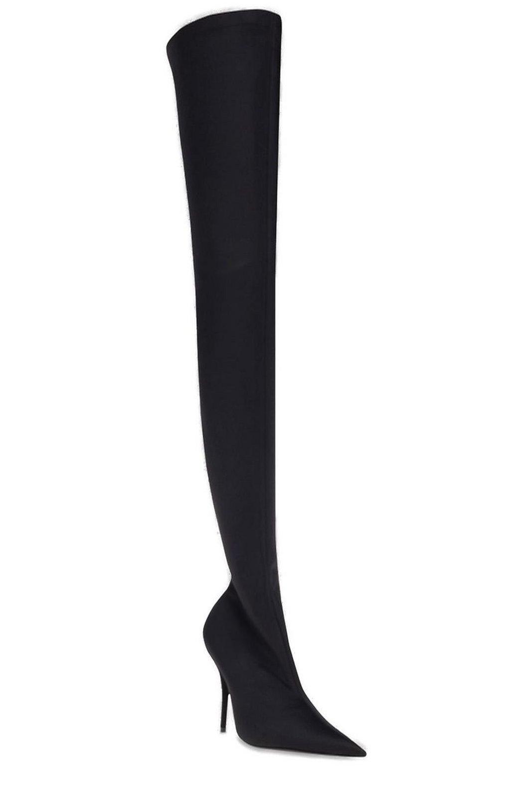 Shop Balenciaga Knife Heeled Thigh-high Boots In Black