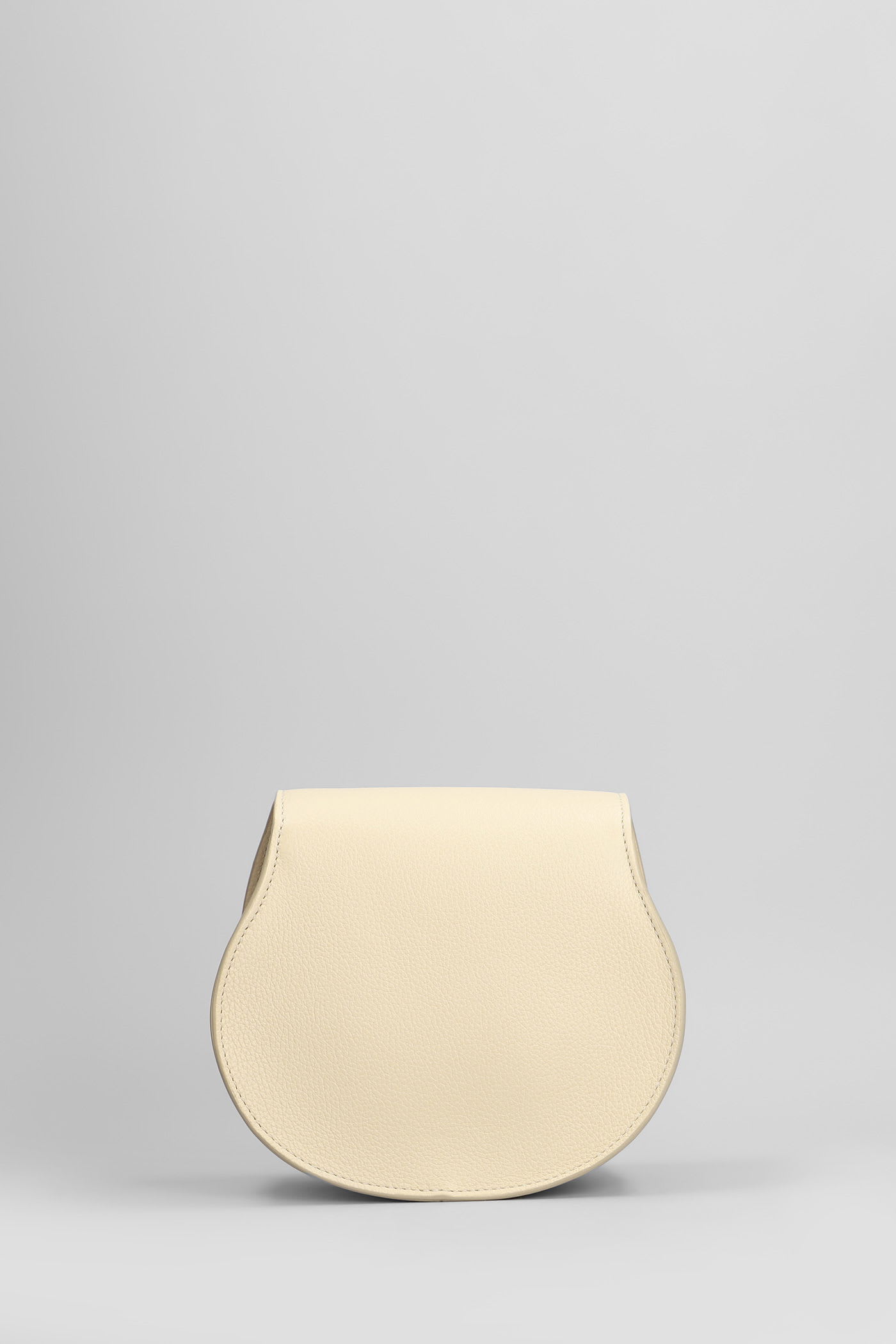 Chloé Marcie Small Shoulder Bag In Beige Leather In White