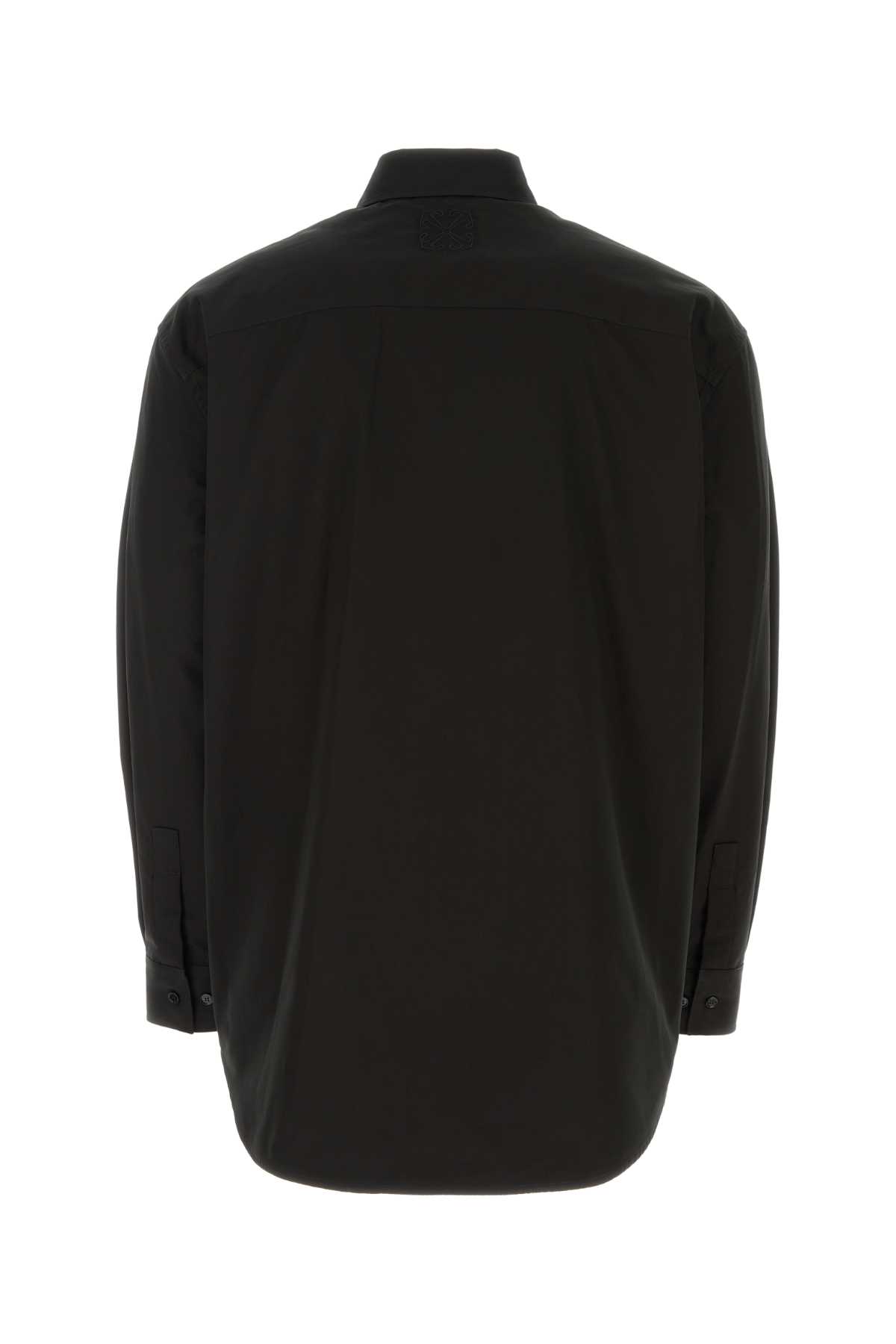 Shop Off-white Black Poplin Oversize Shirt In 1001