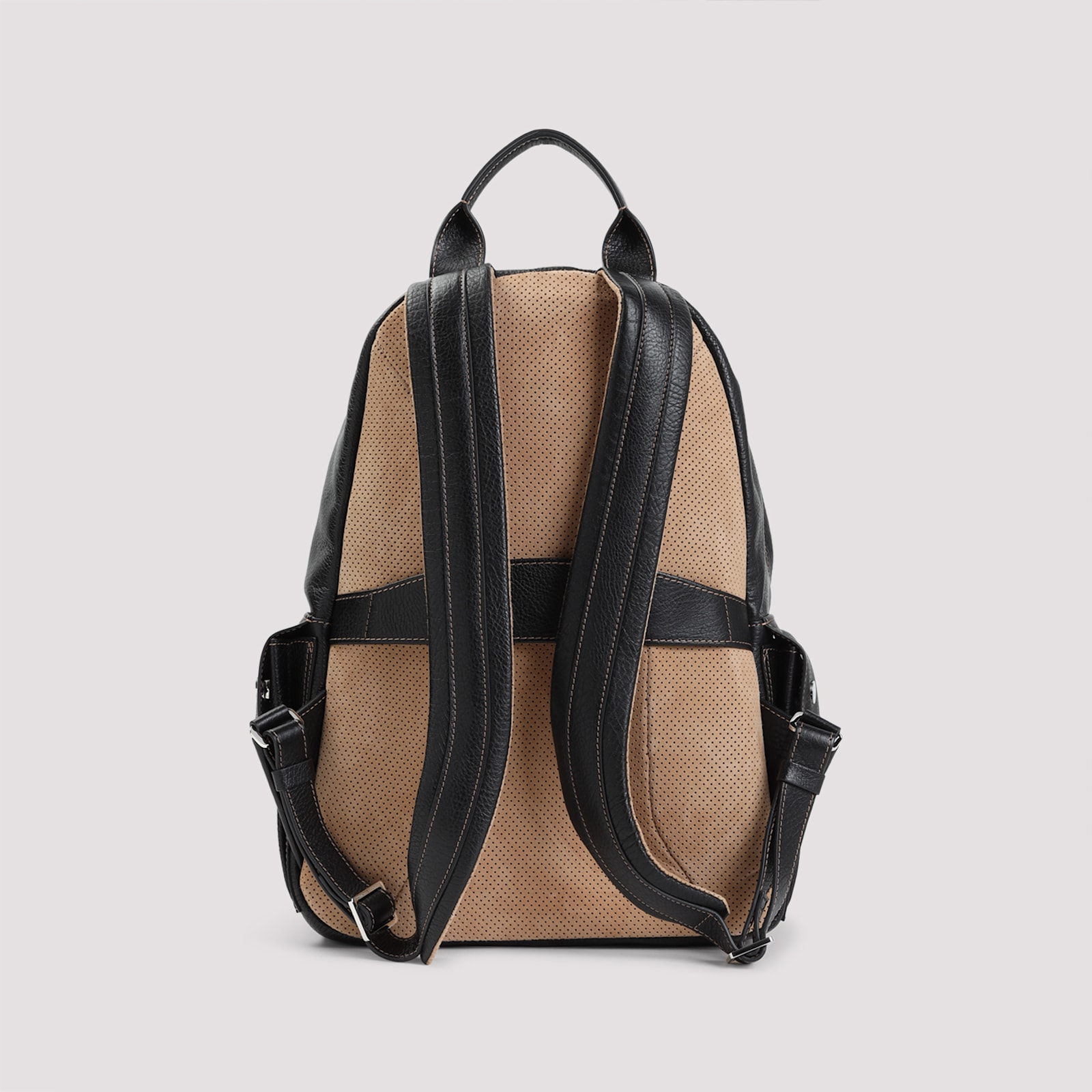 Brunello Cucinelli Grained Leather Backpack In Nero