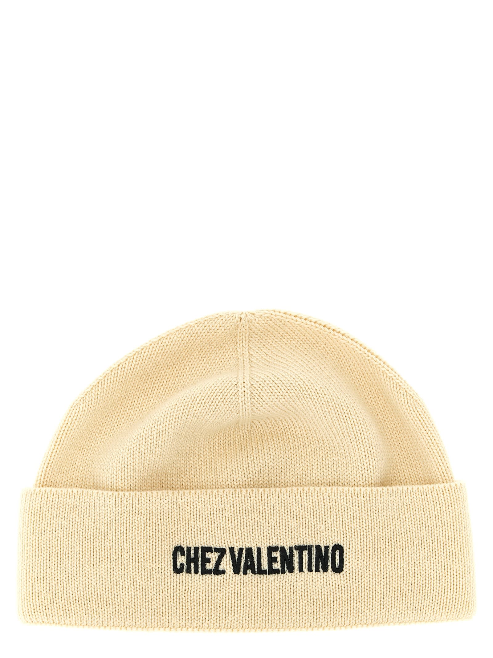 Valentino Garavani Chez Cotton And Wool Beanie In Gold