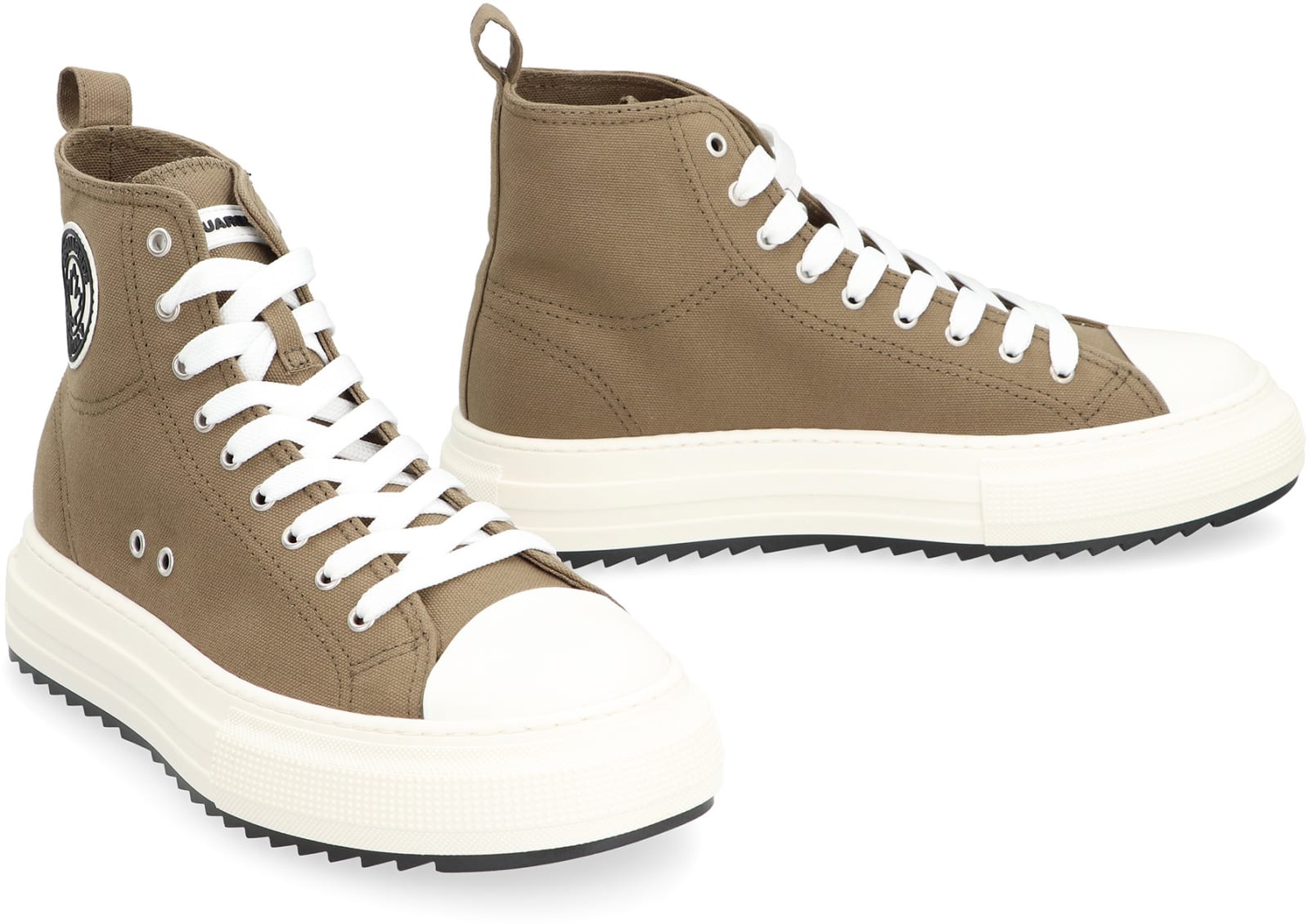 Shop Dsquared2 Canvas High-top Sneakers In Green