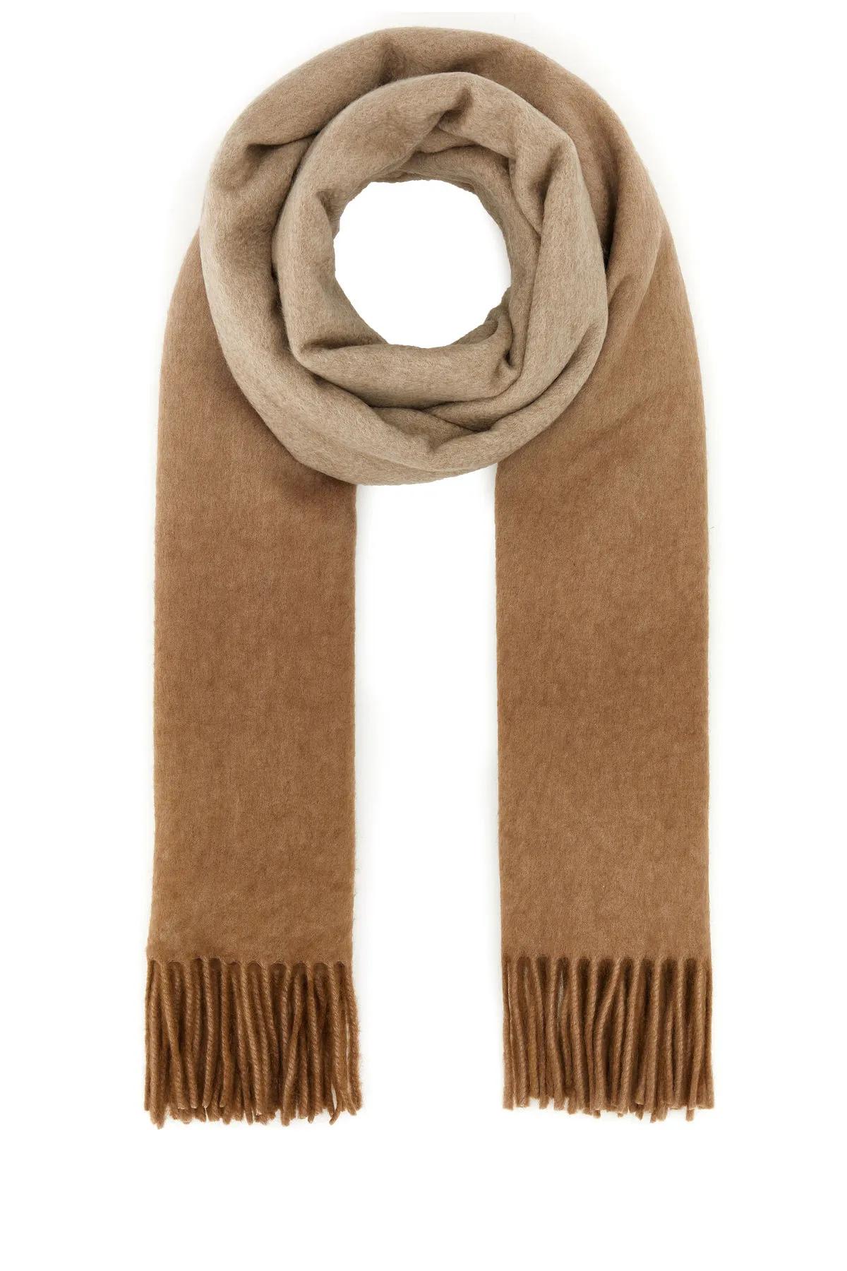 Max Mara Zattera Monogram Cashmere Scarf In Beige