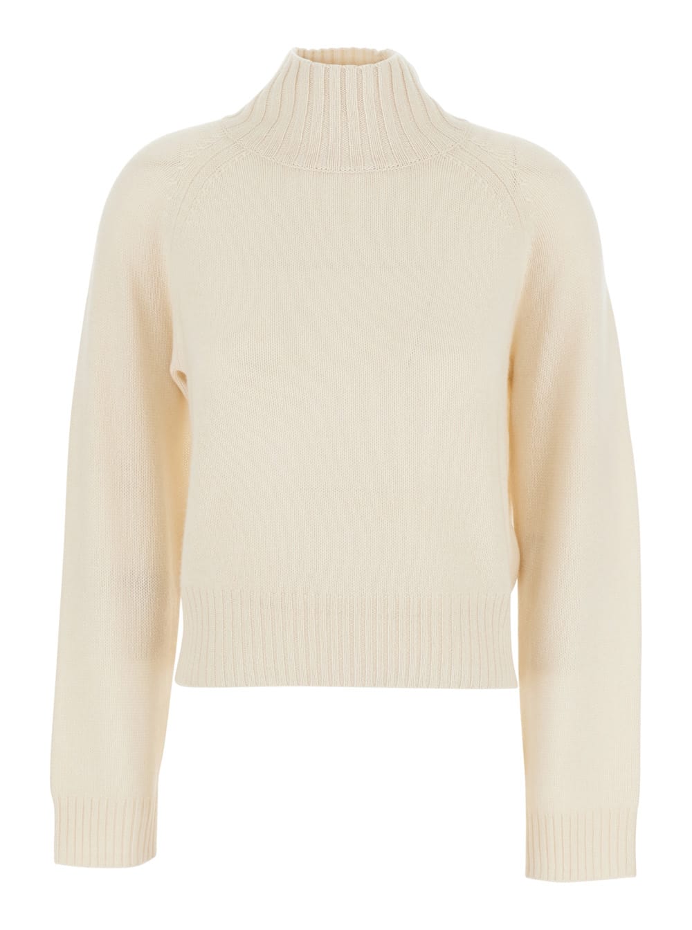 Allude Mockneck Cashmere Pull In White